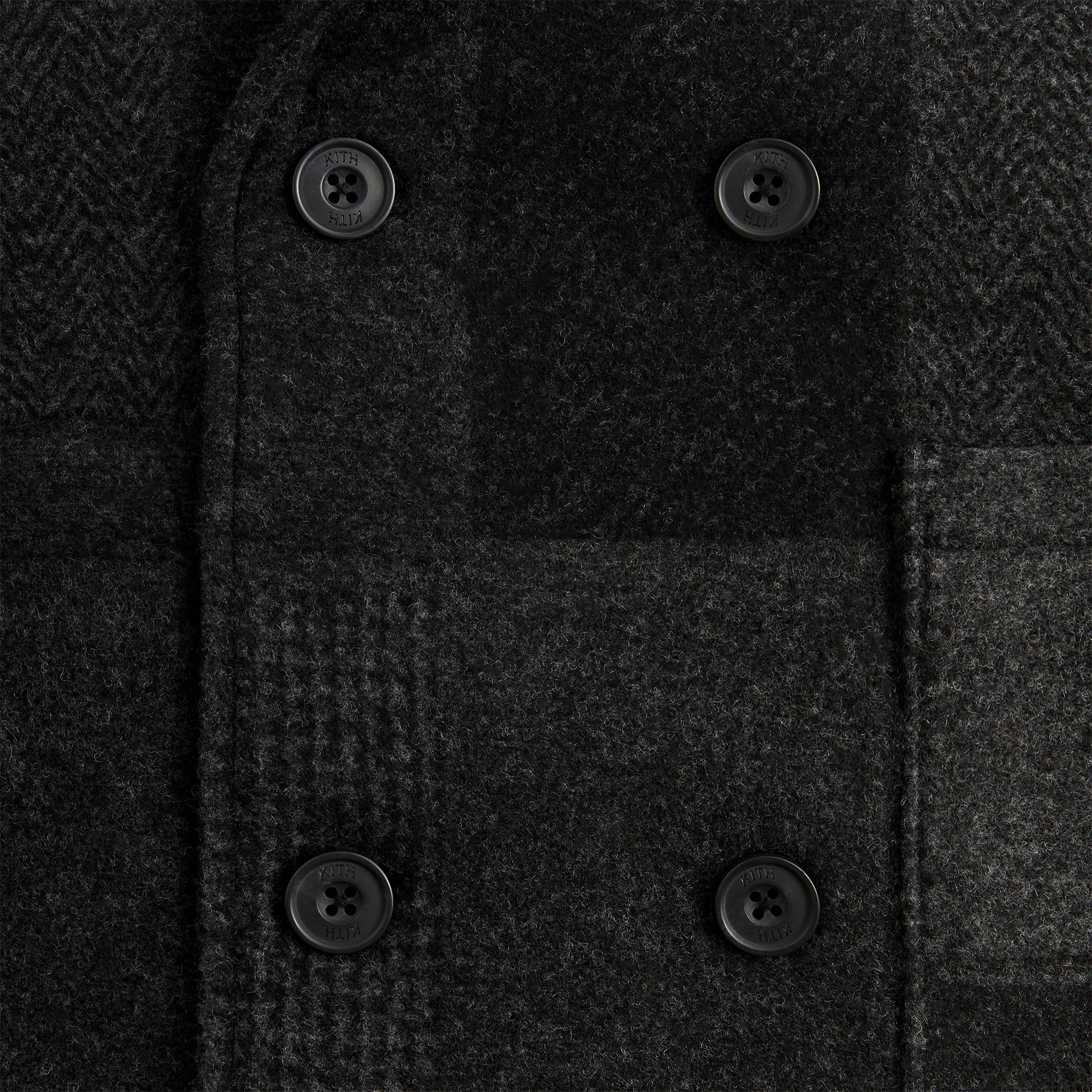 Kith Chenille Plaid Brixton Puffed Shirt Jacket - Black - PH