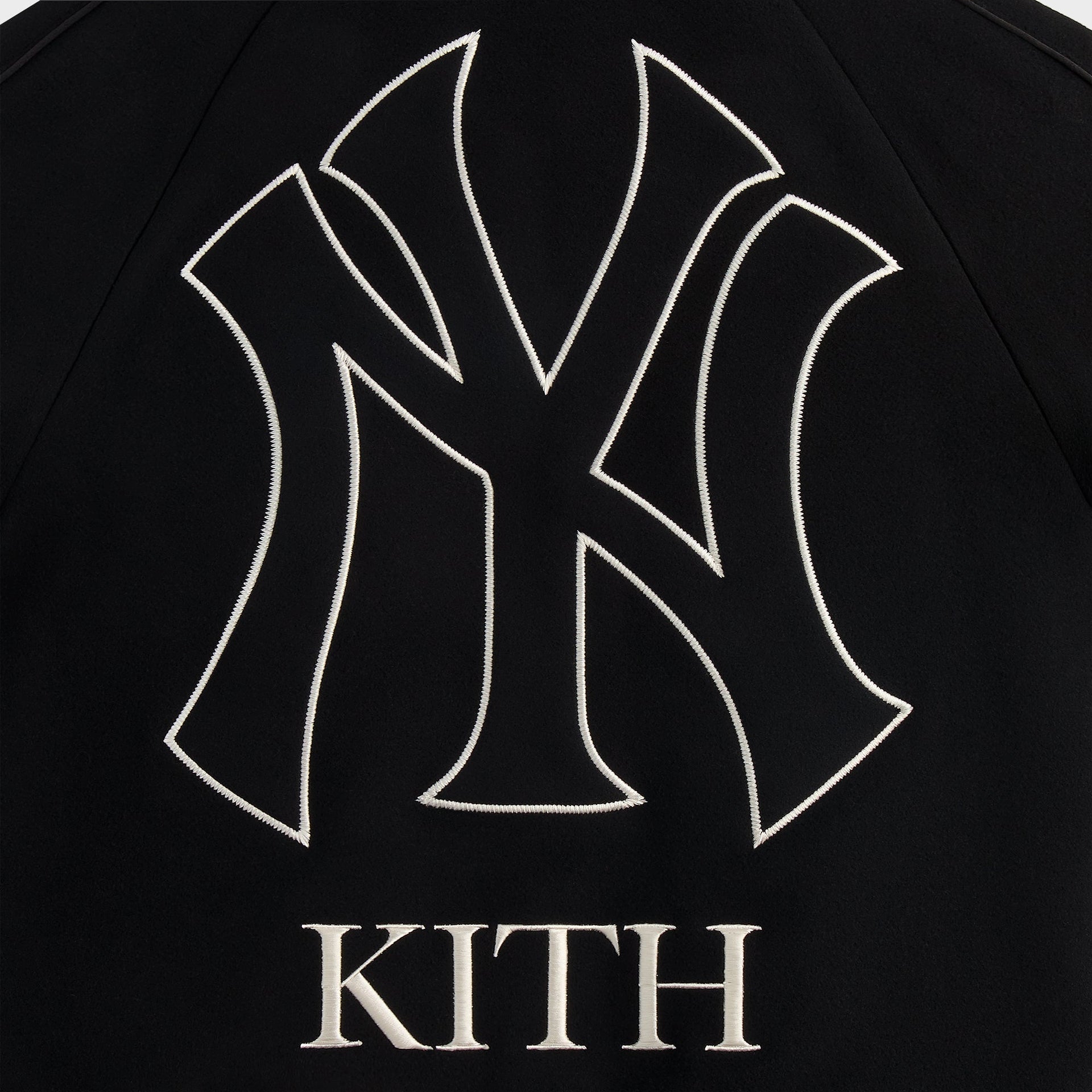 Kith for the New York Yankees Melton Wool Raglan Varsity Jacket - Black