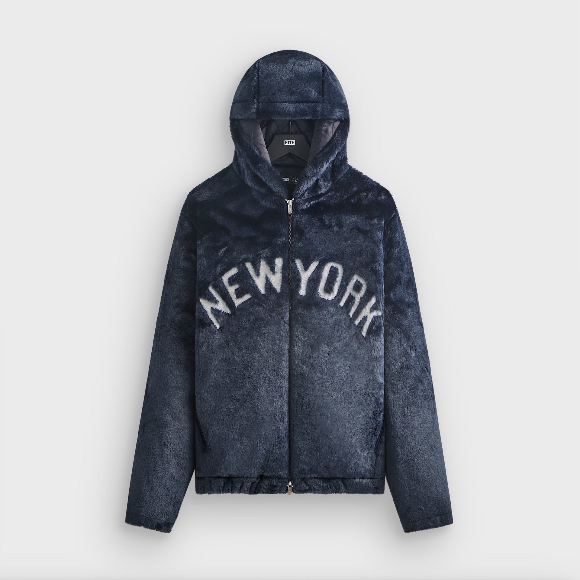 Kith for the New York Yankees Faux Fur Jacquard Jaysen Hoodie - Nocturnal