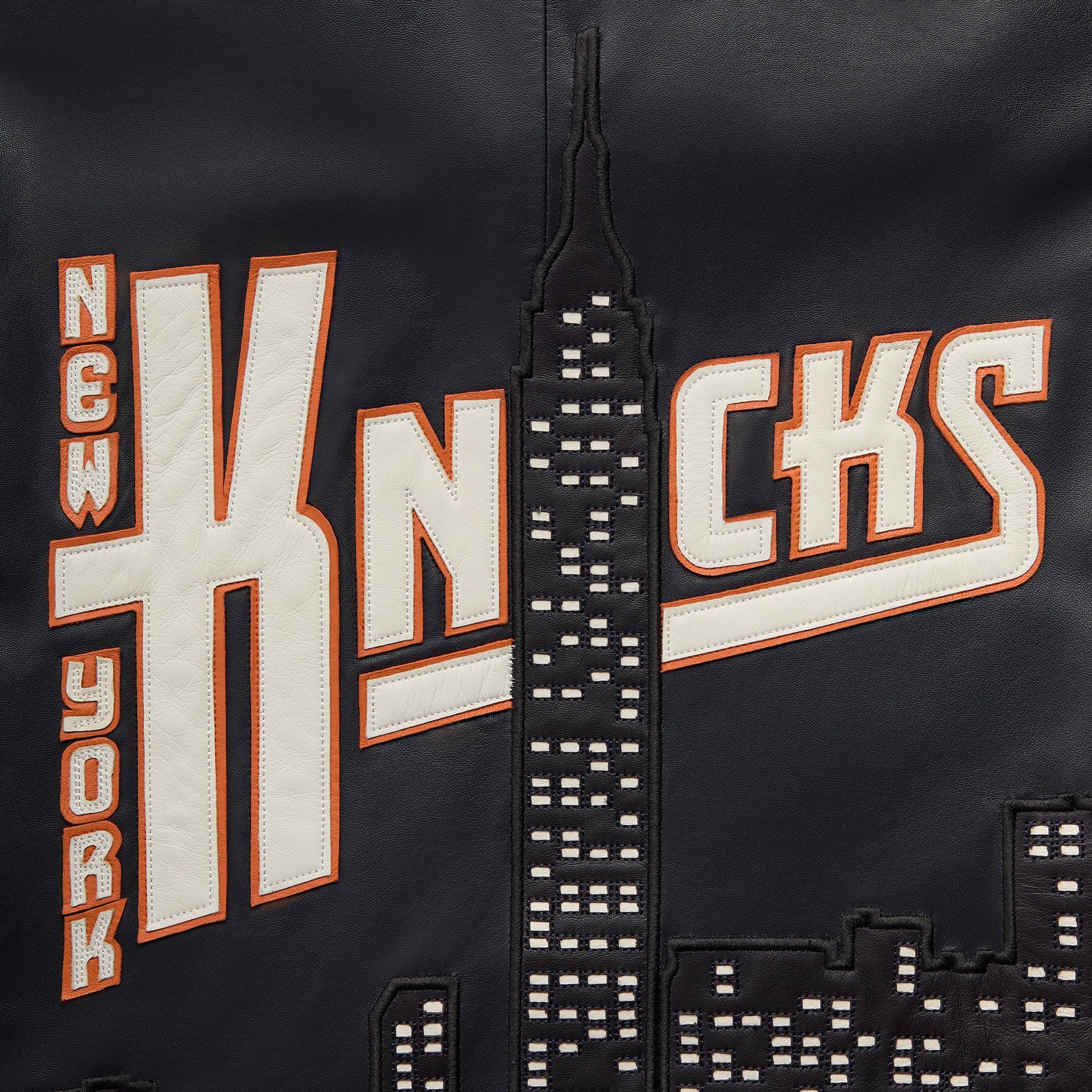 Kith for the New York Knicks Leather Moto Jacket - Nocturnal