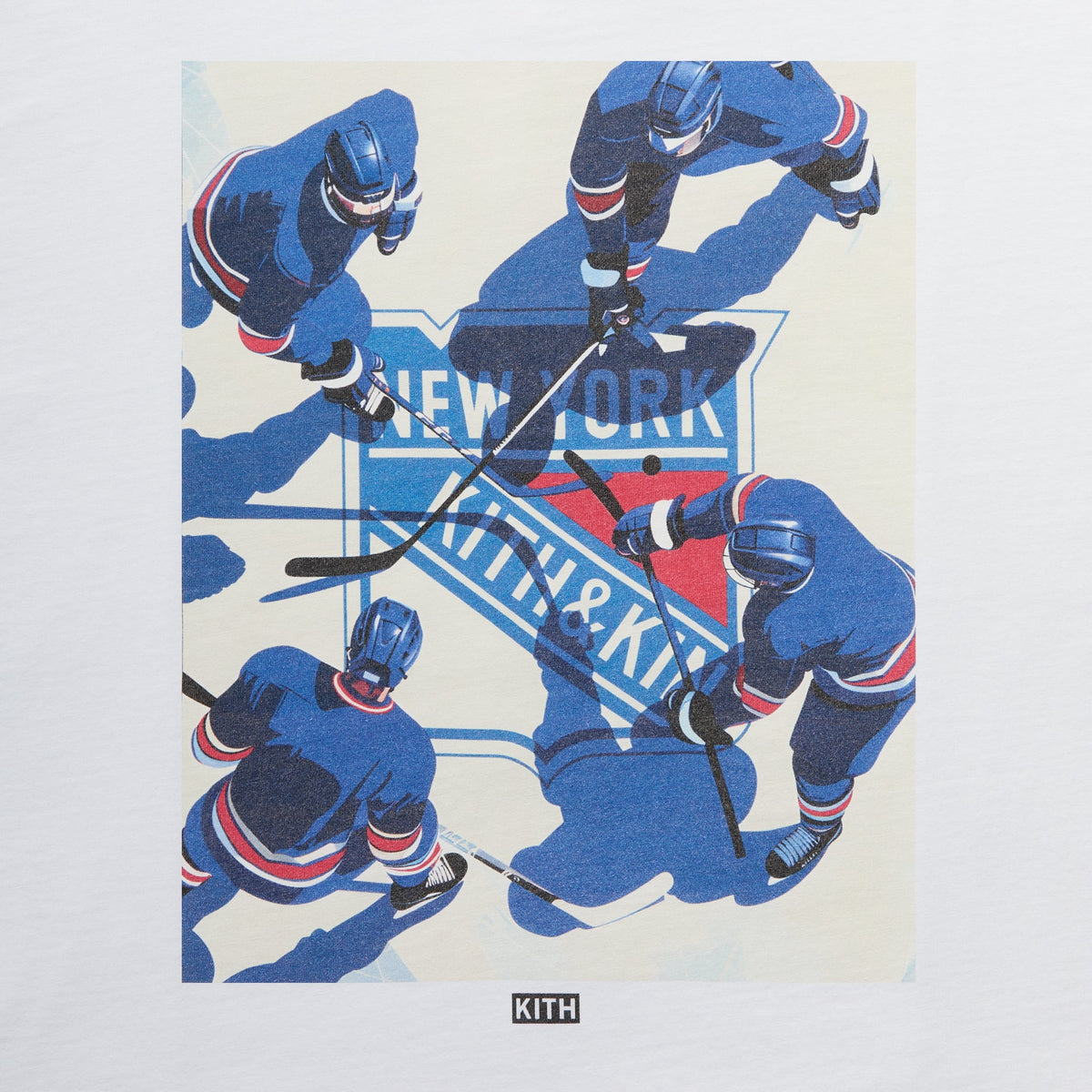 Kith for the New York Rangers On Ice Vintage Tee - White