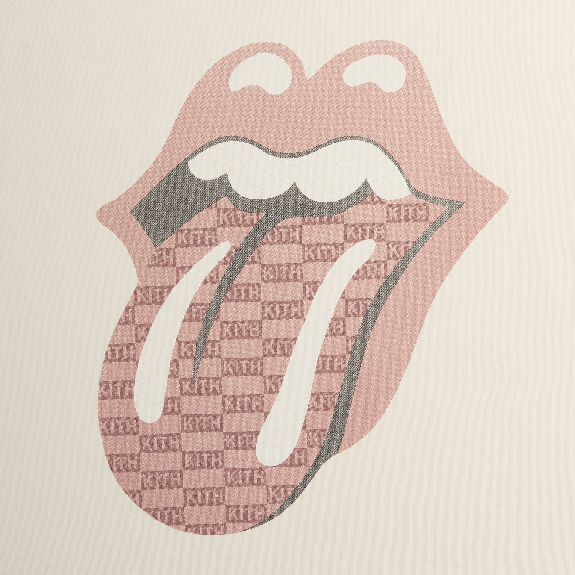 Kith for The Rolling Stones Monogram Tongue Tee - Sandrift
