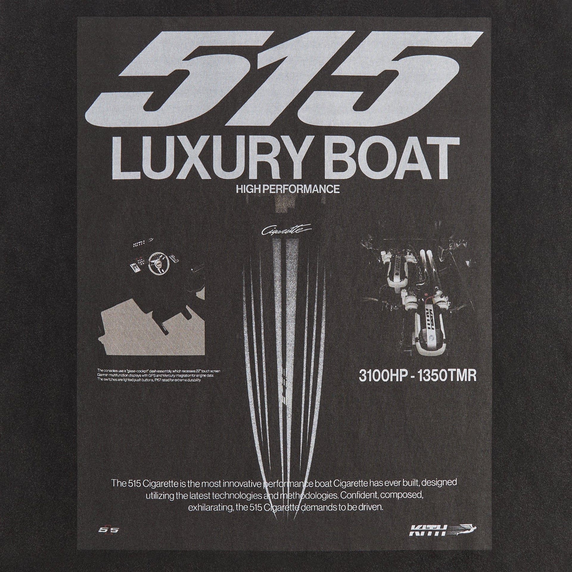 Kith for Cigarette Racing 515 AD Vintage Tee - Black