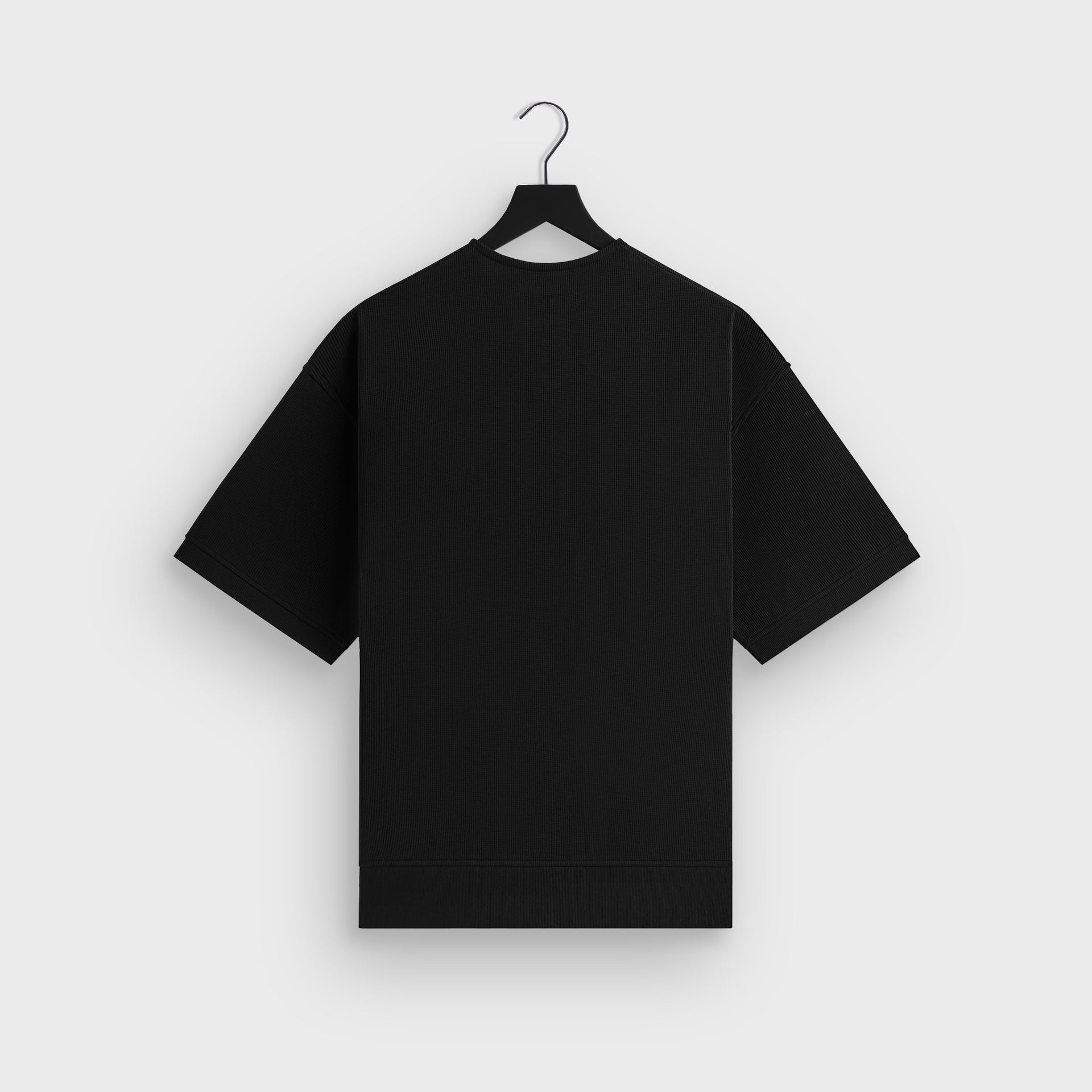 Kith Micro Waffle Short Sleeve Colby Pullover - Black