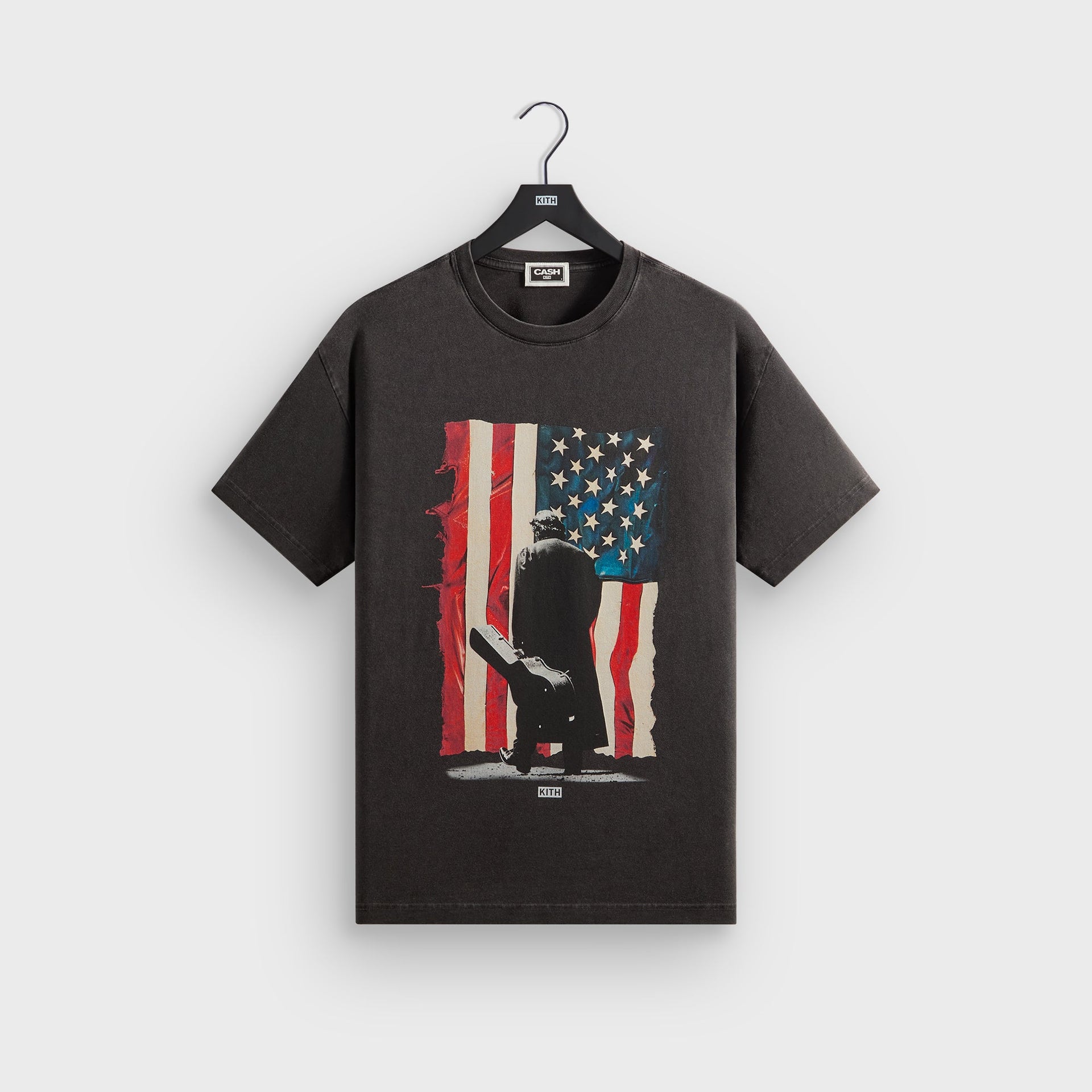 Kith Records for Johnny Cash American Flag Vintage Tee - Black