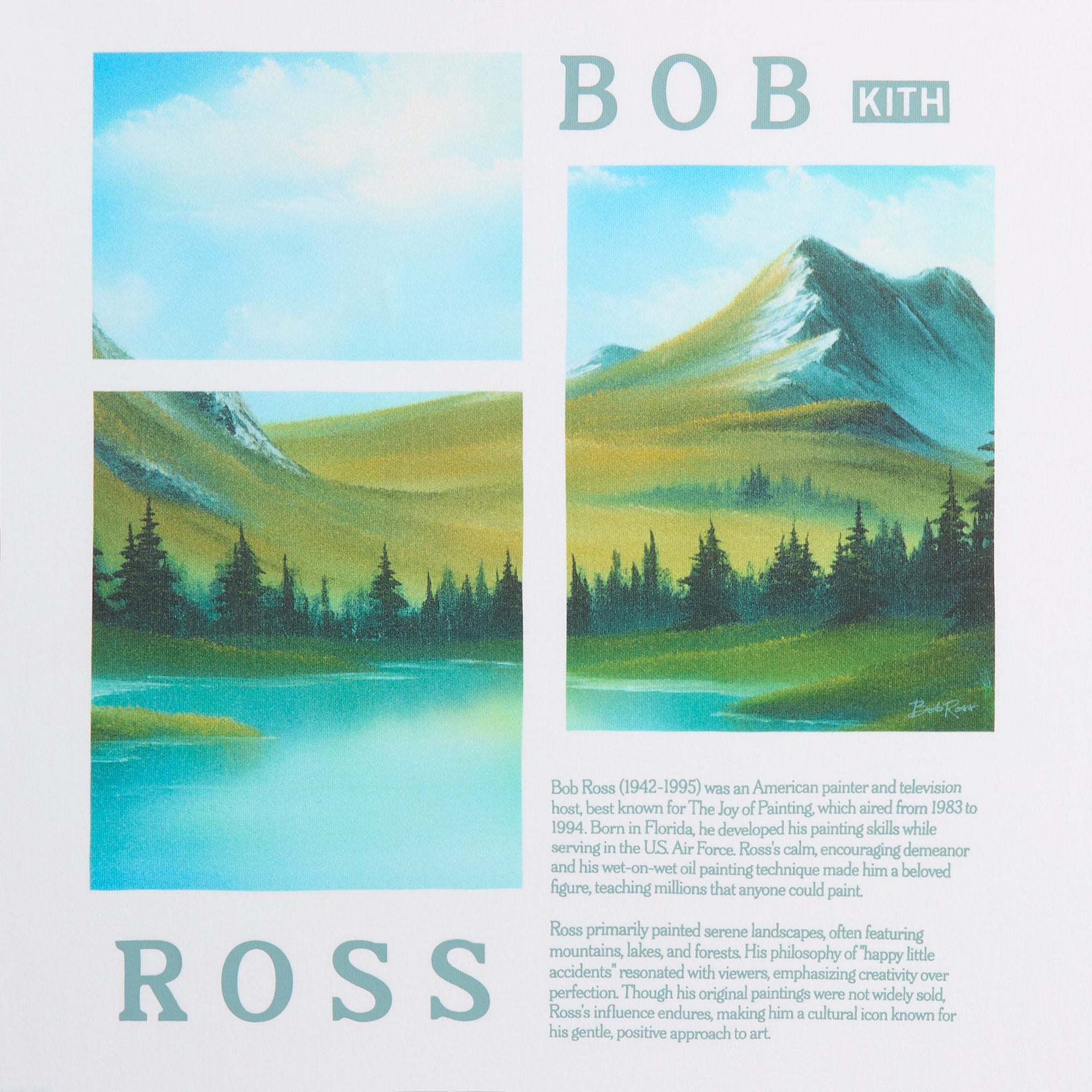 Kith for Bob Ross Artist Bio Vintage Pocket Tee - White