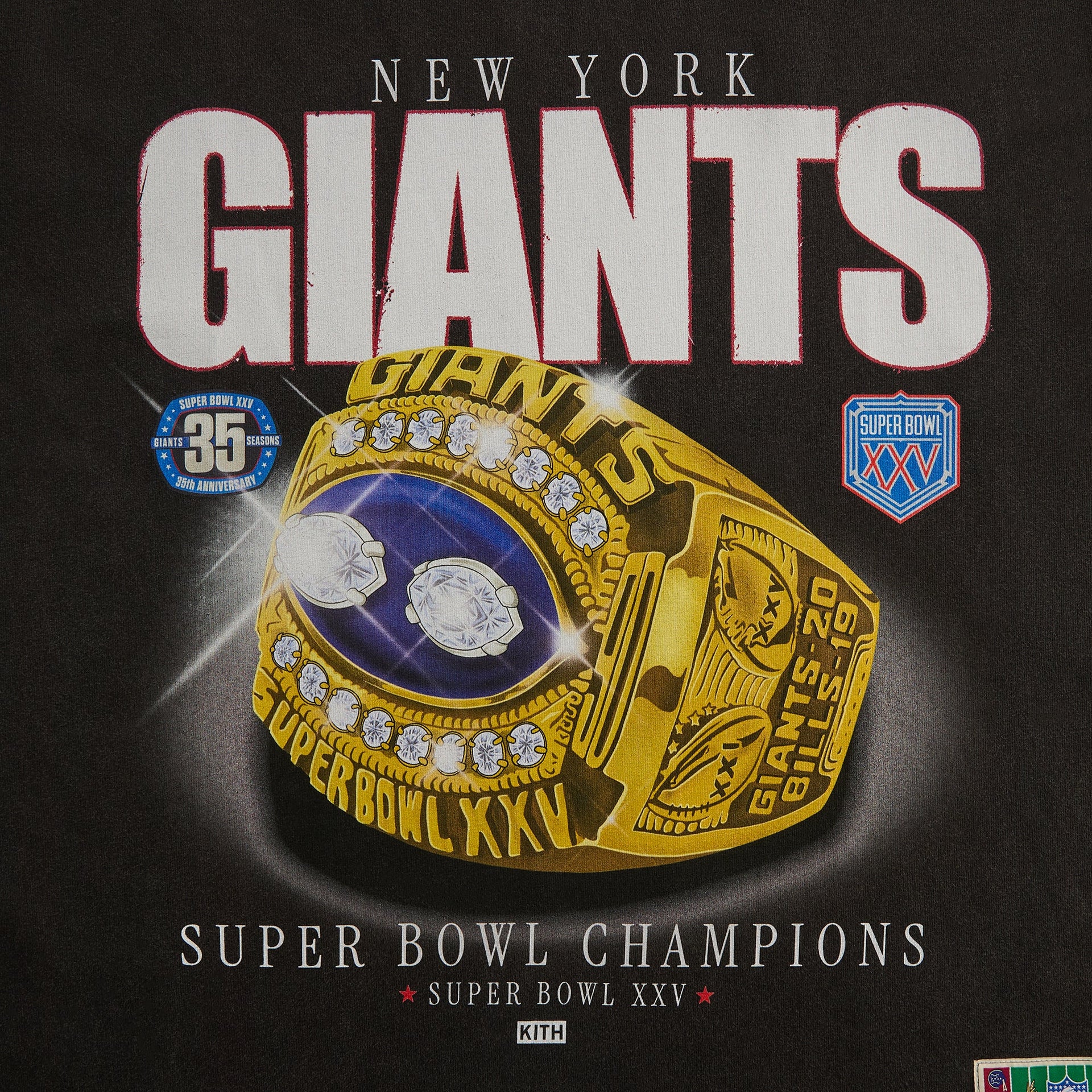 Kith for the NFL New York Giants Ring Vintage Jones Tee - Black