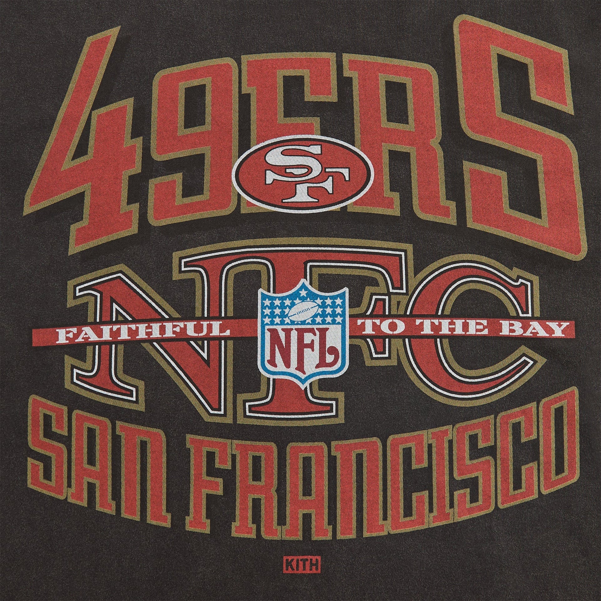 Kith for the NFL San Francisco 49ers XXL Vintage Jones Tee - Black