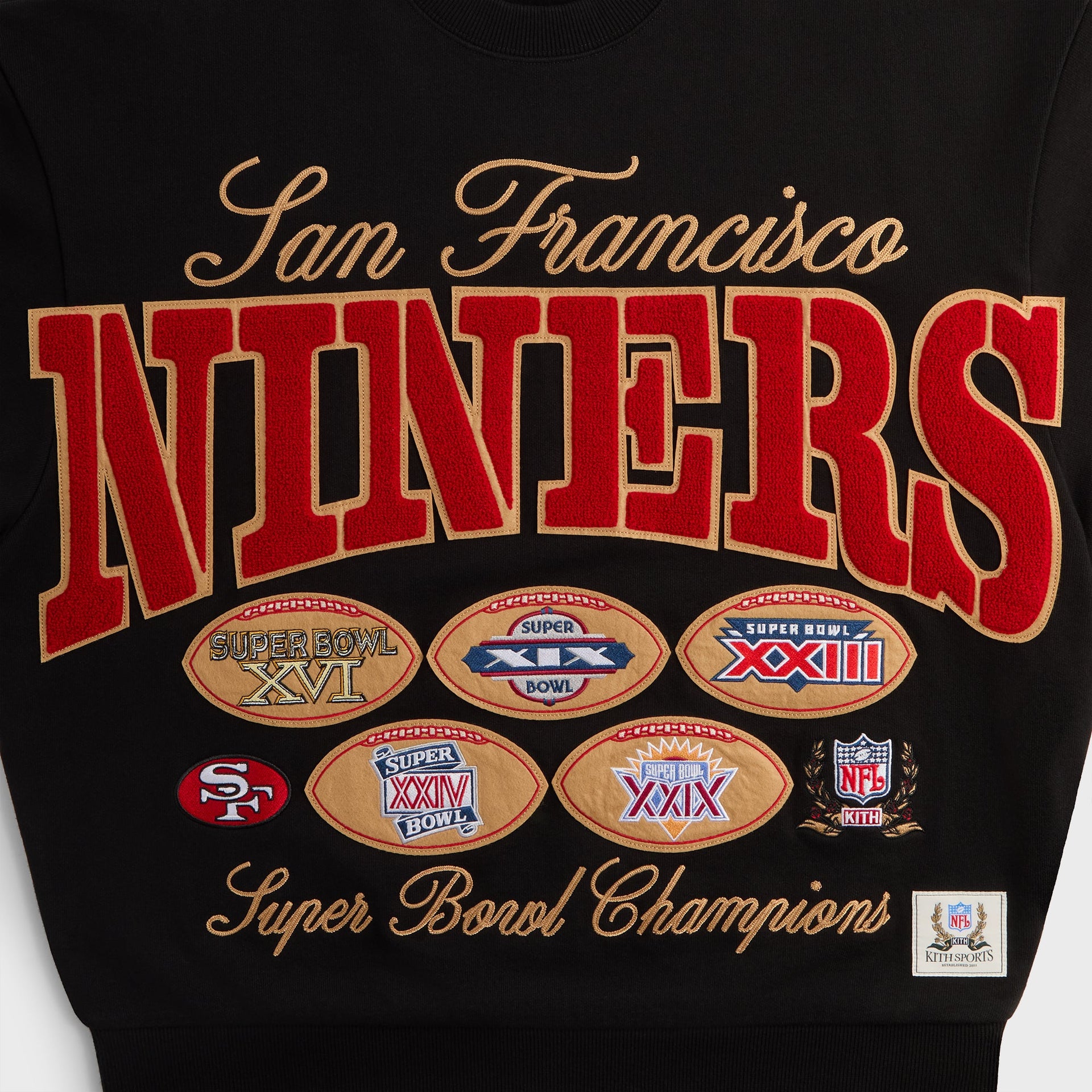 Kith for the NFL San Francisco 49ers Vintage Crewneck - Black