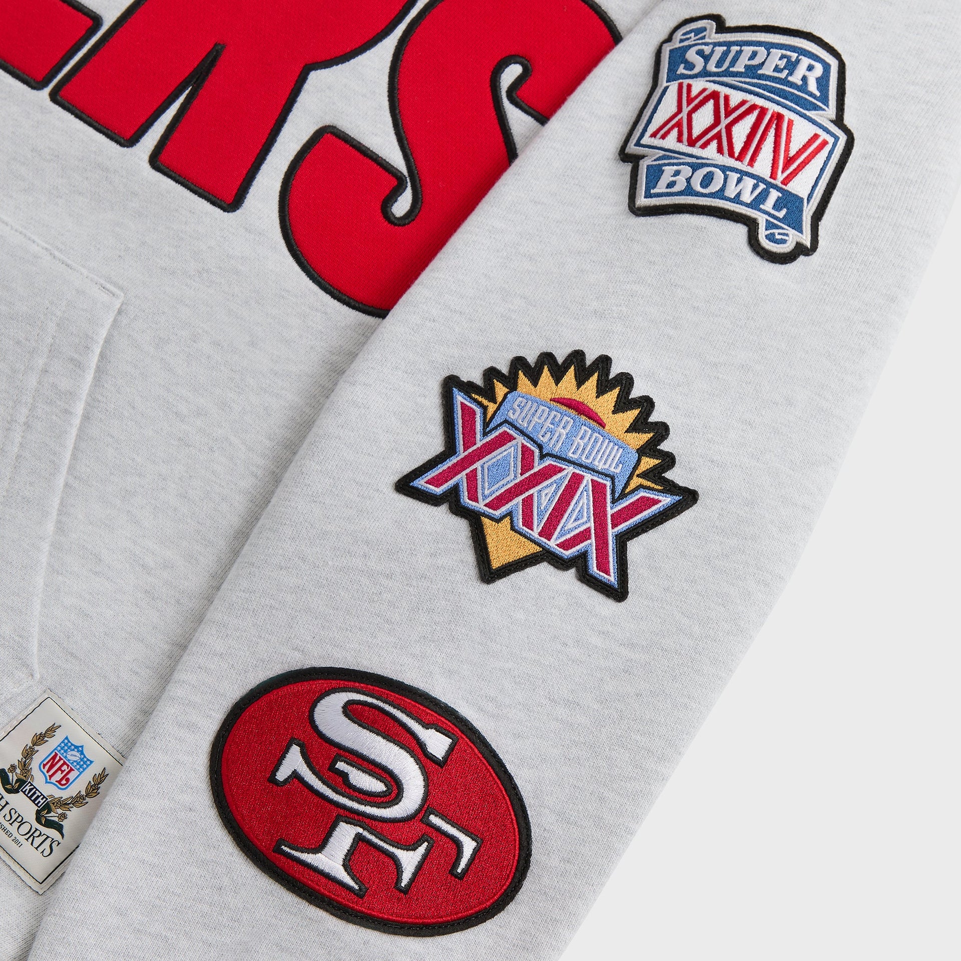 Kith for the NFL San Francisco 49ers Faithful Vintage Hoodie - Light Heather Grey