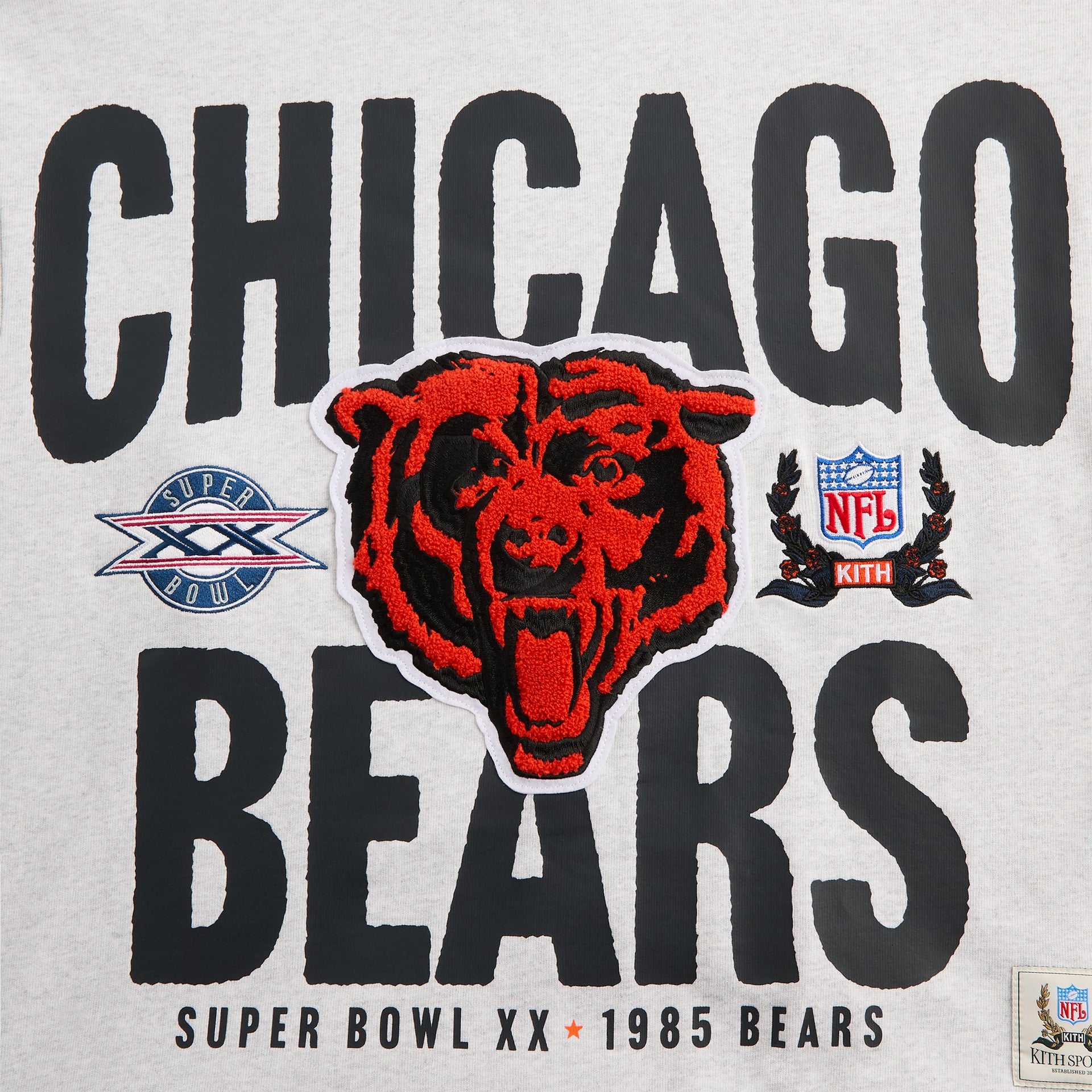 Kith for the NFL Chicago Bears 1985 Vintage Crewneck - Light Heather Grey