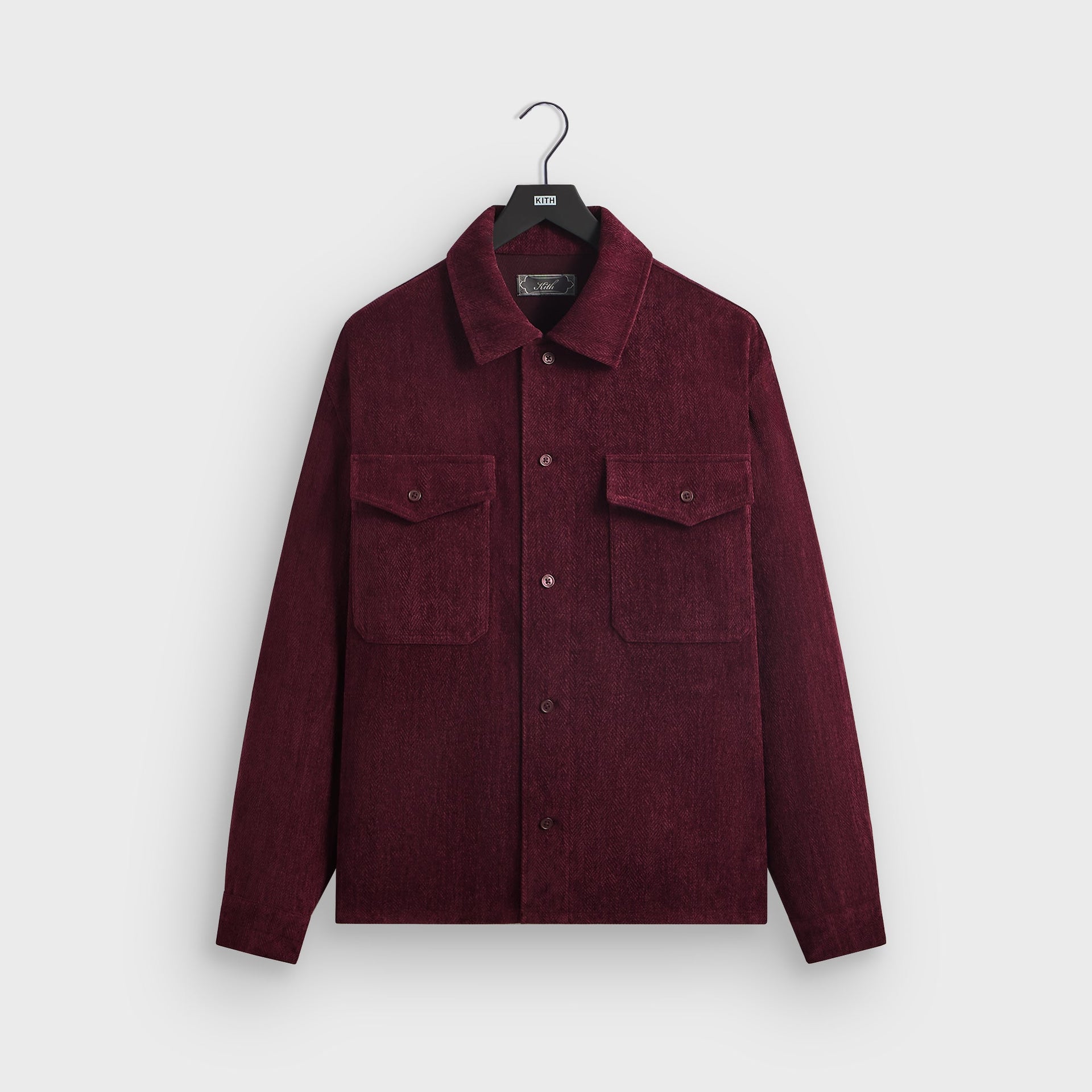 Kith Herringbone Velour Henson Buttondown - Magma