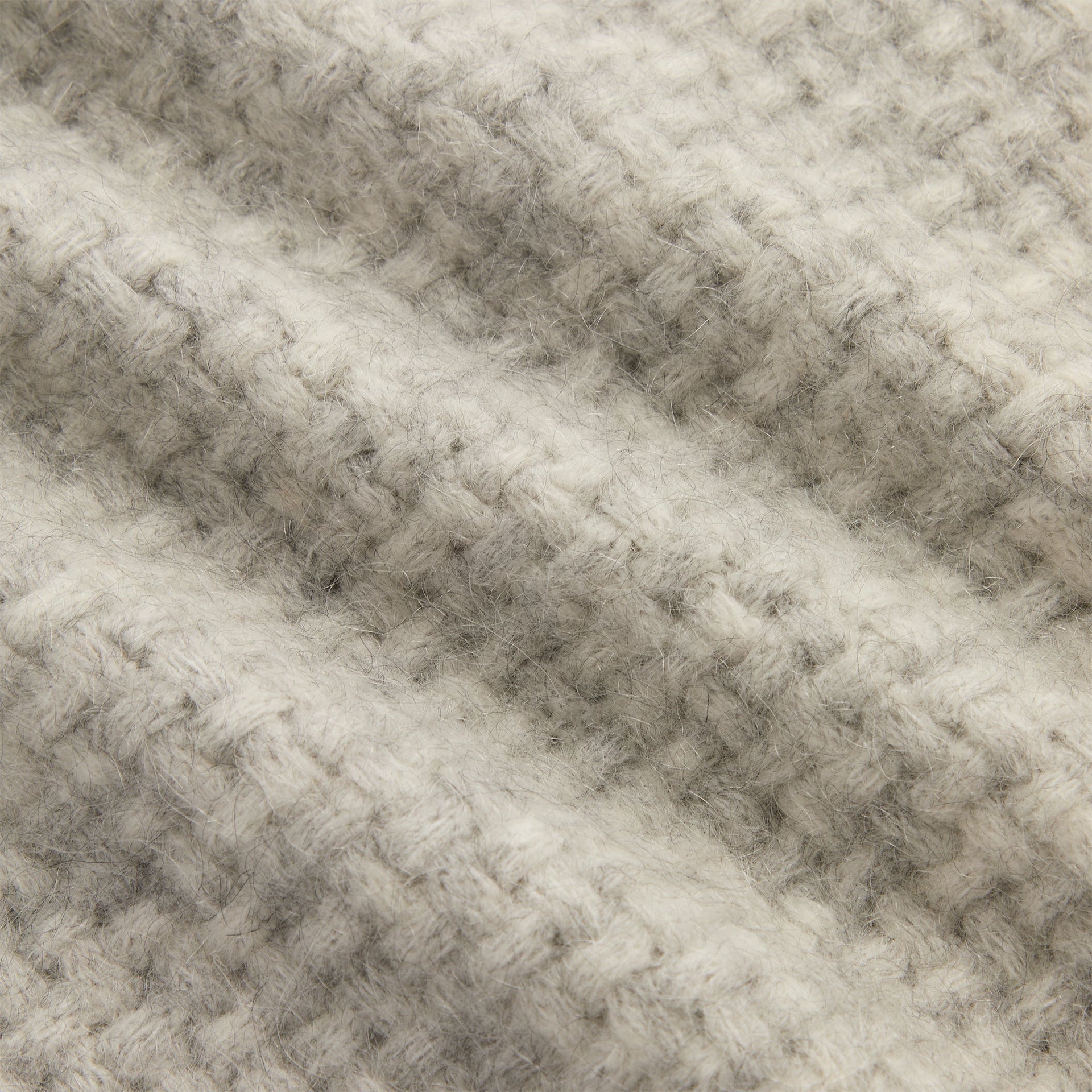 &Kin Basketweave Mohair Wyona Full Zip - Medium Heather Grey