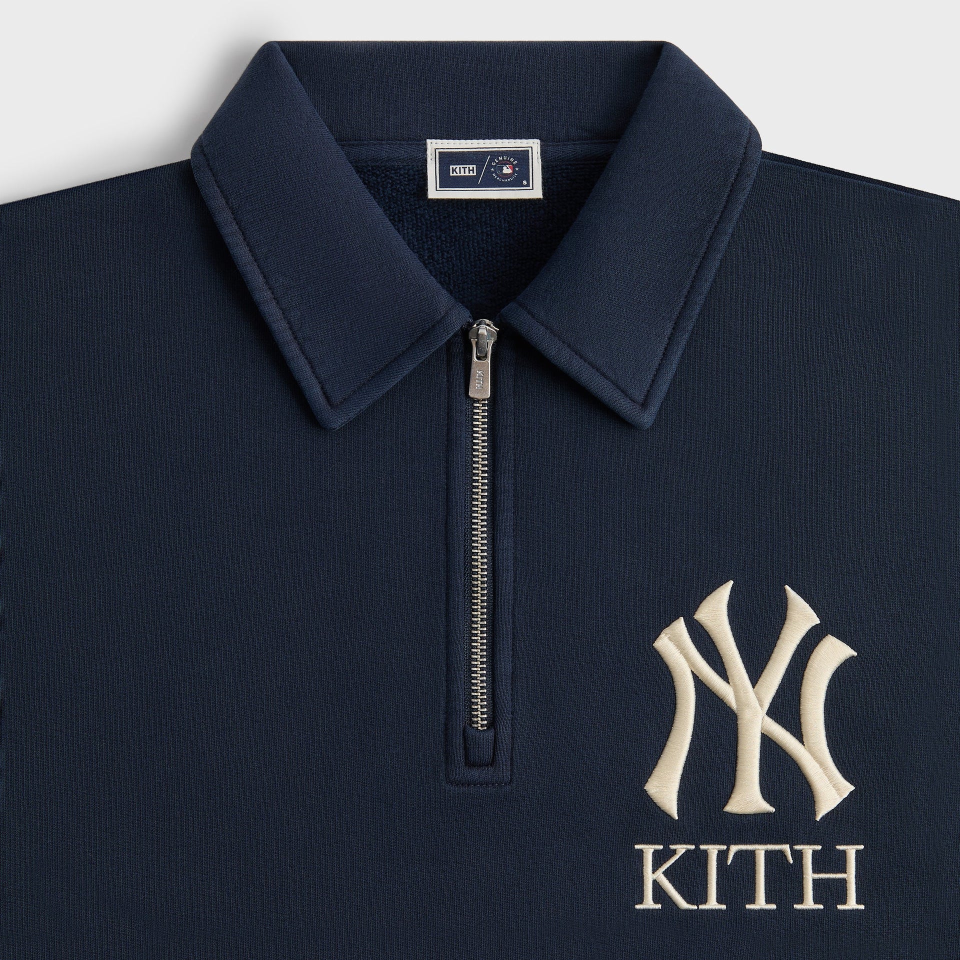 Kith for the New York Yankees Quarter Zip Popover Sweatshirt - Nocturnal