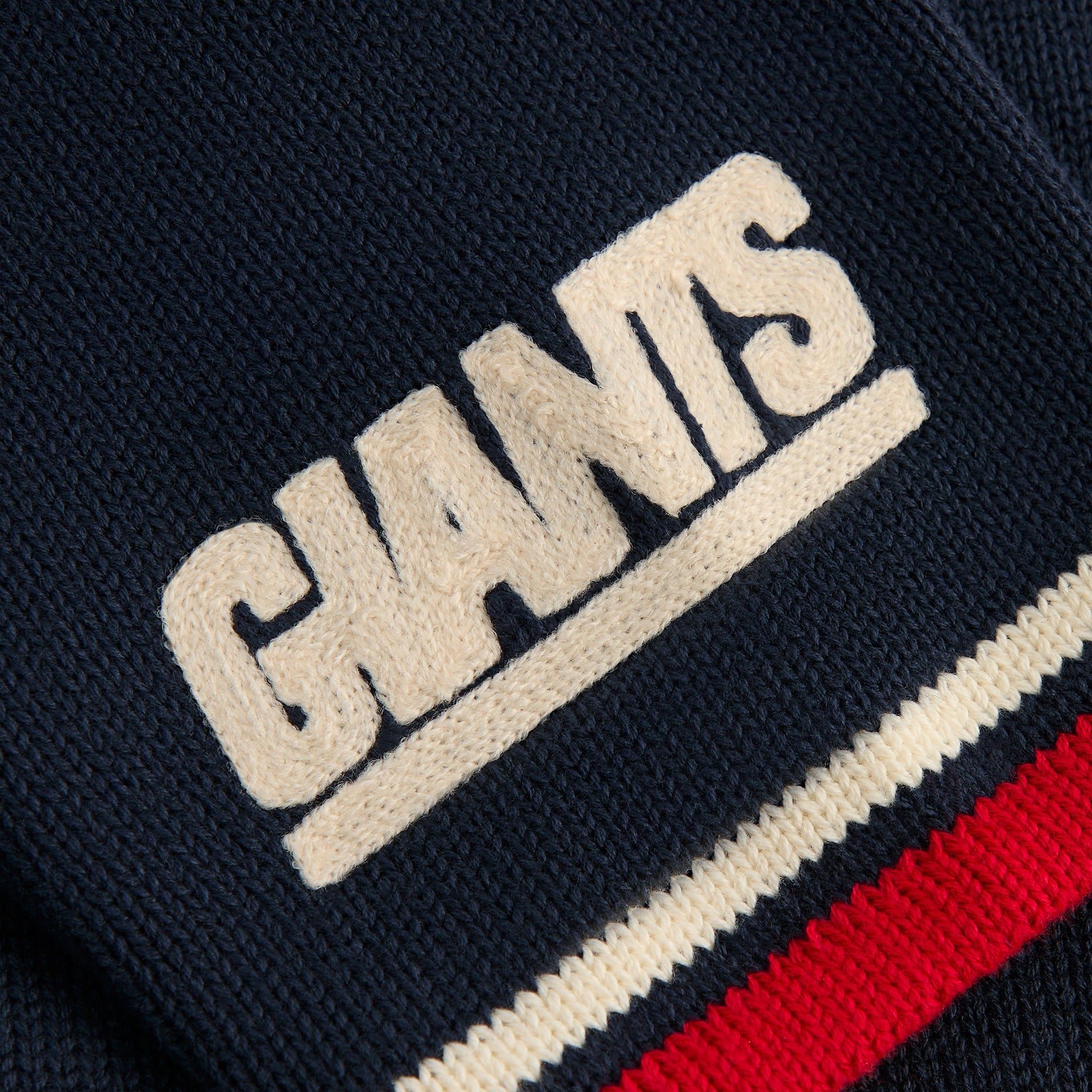 Kith for the NFL New York Giants V-Neck Beau Knit Sweater - Nocturnal