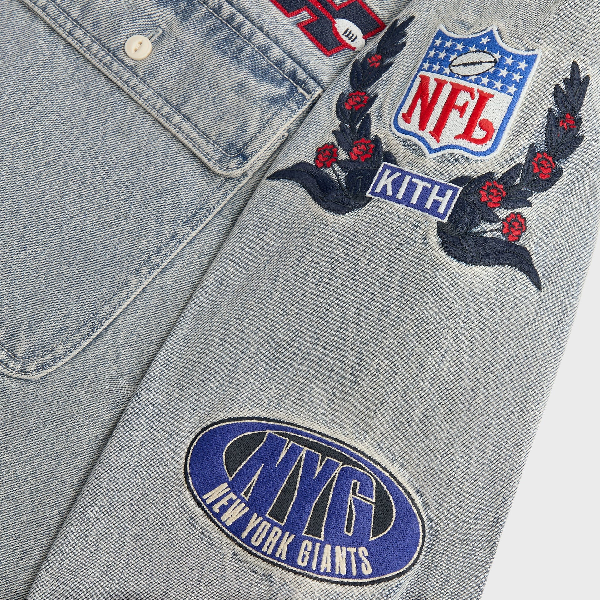 Kith for the NFL New York Giants Denim Henson Shirt - Cameron Wash