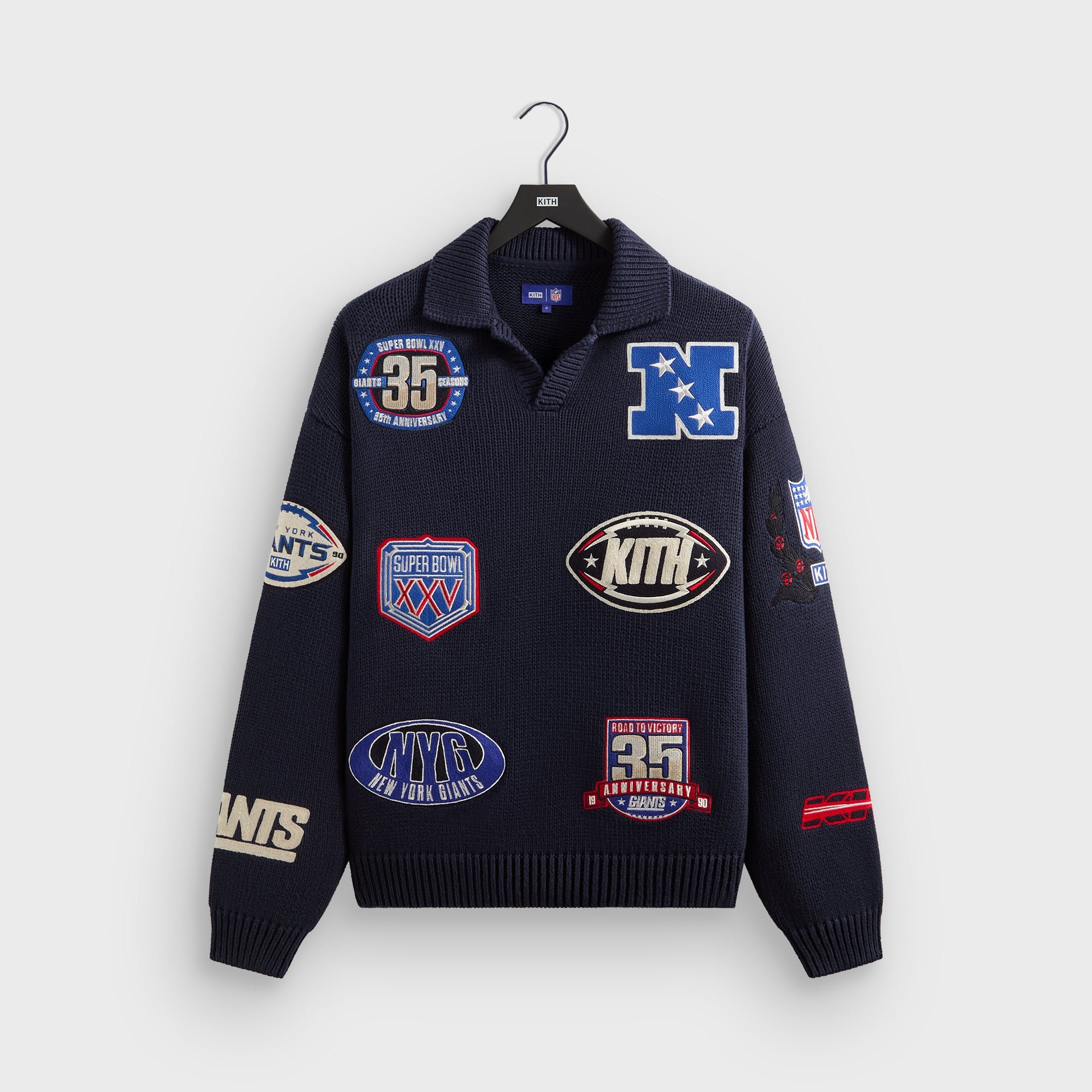 Kith for the NFL New York Giants Nelson Rugby Sweater - Nocturnal