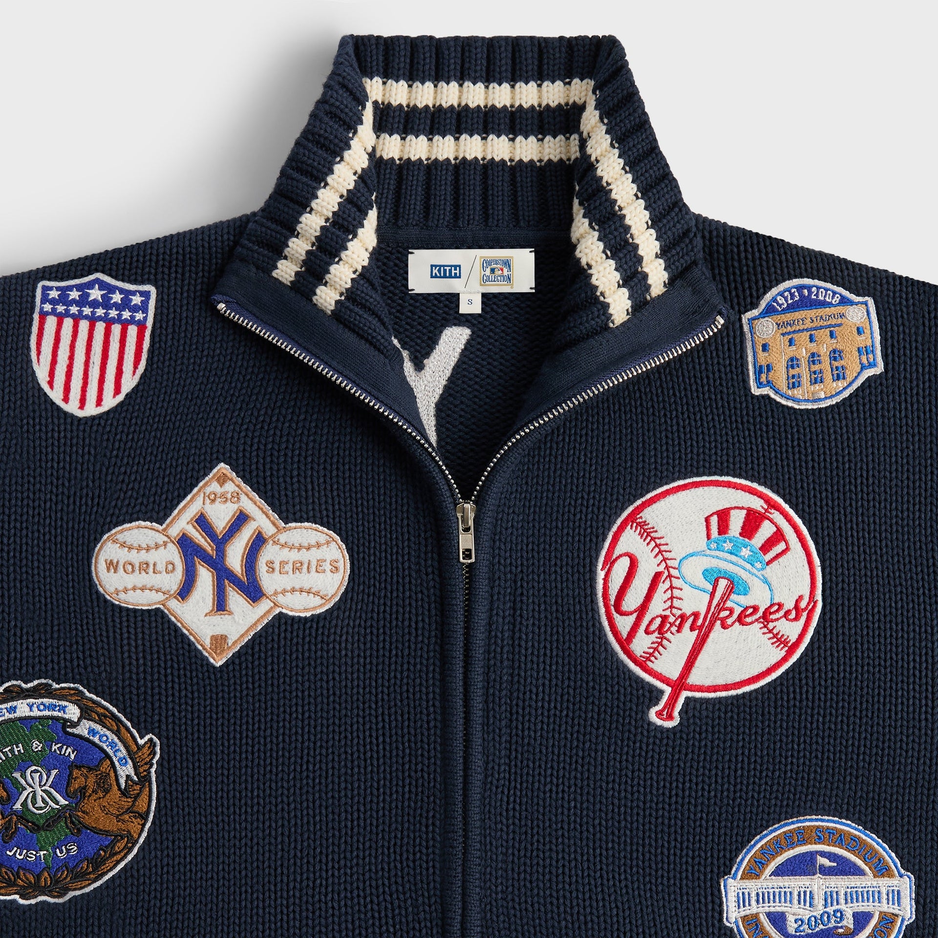 Kith for the New York Yankees All-Over Embroidered Wyona Full Zip - Nocturnal