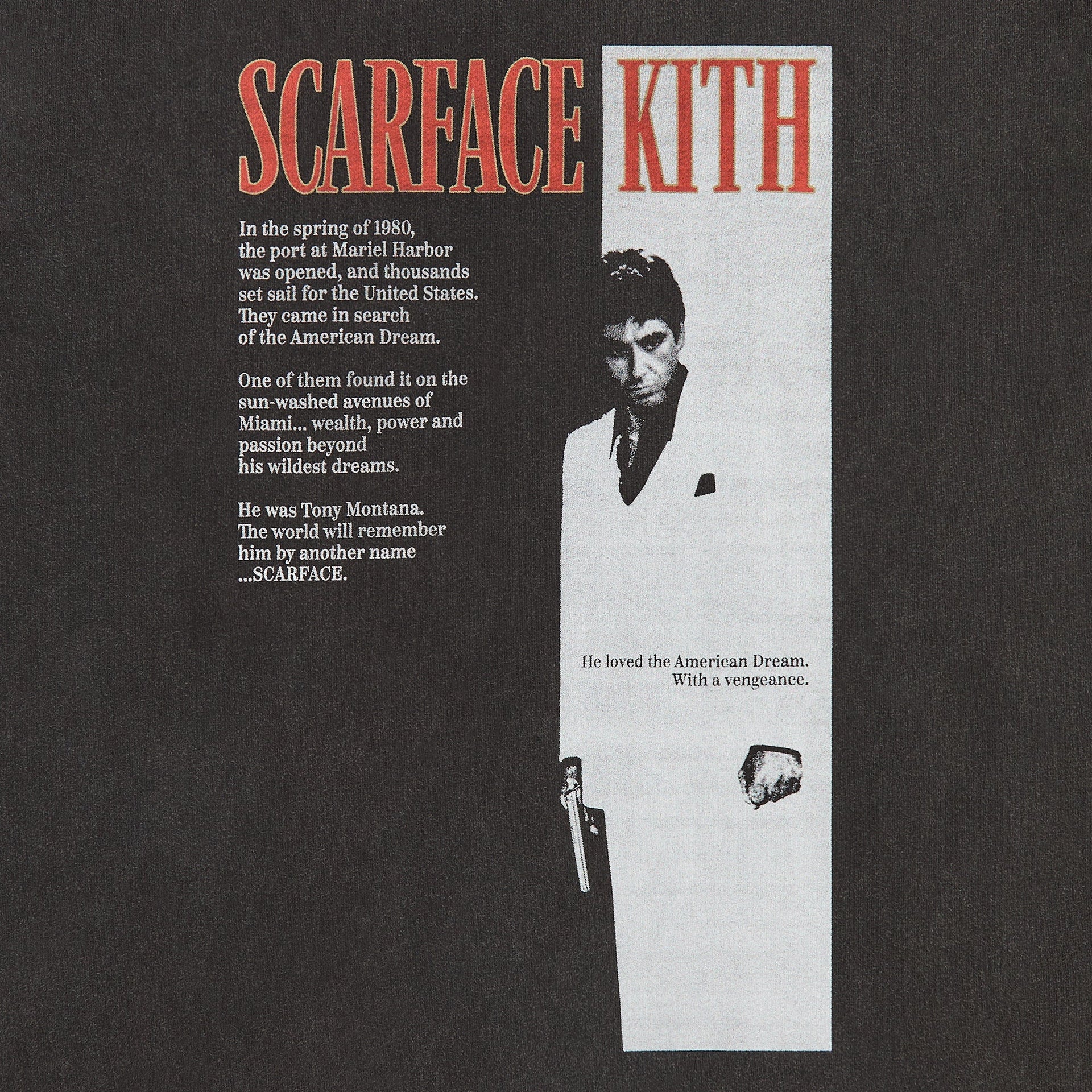 Kith for Scarface Film Poster Vintage Tee - Black
