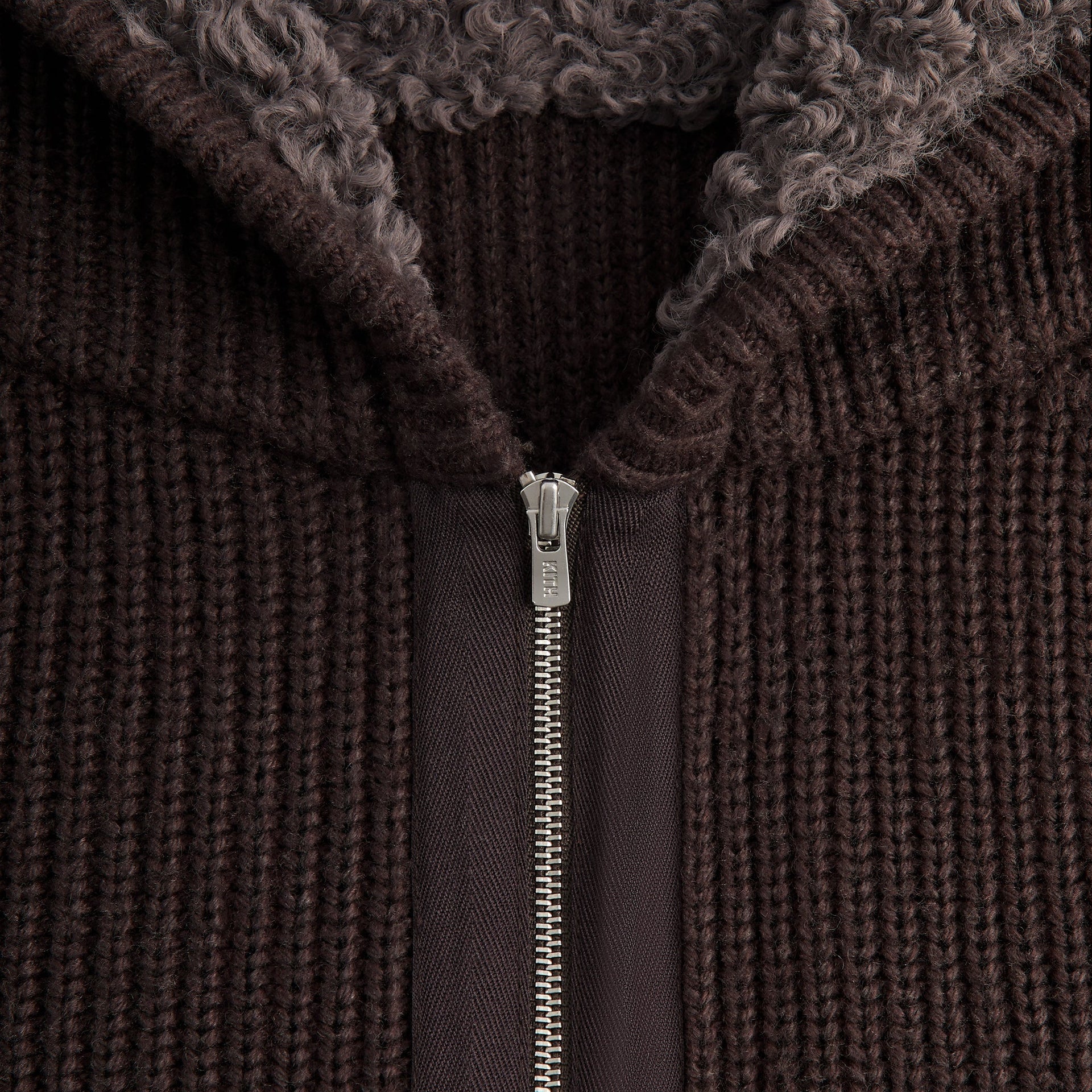 Kith Merino Knit Quarter Zip Hoodie - Kindling