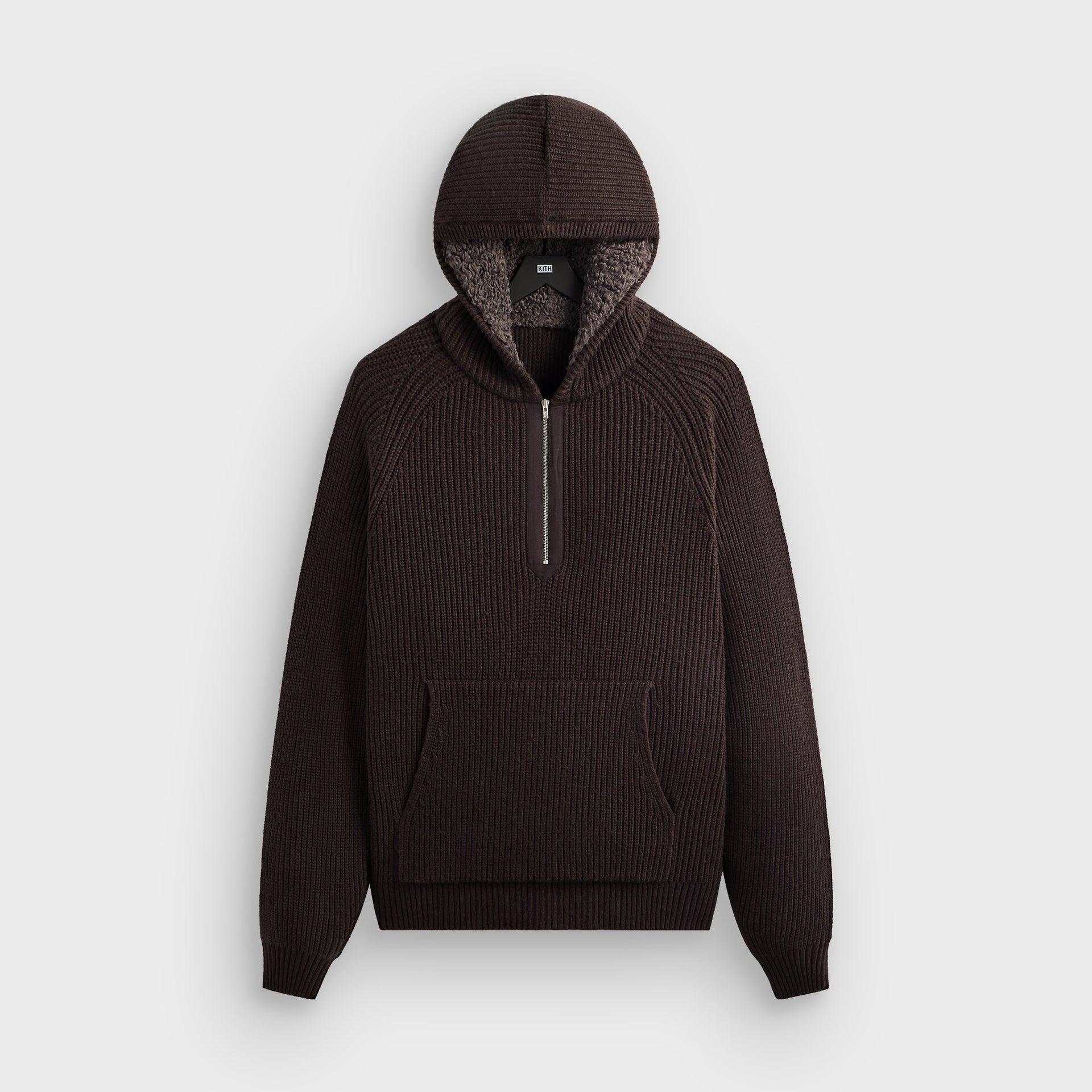 Kith Merino Knit Quarter Zip Hoodie - Kindling