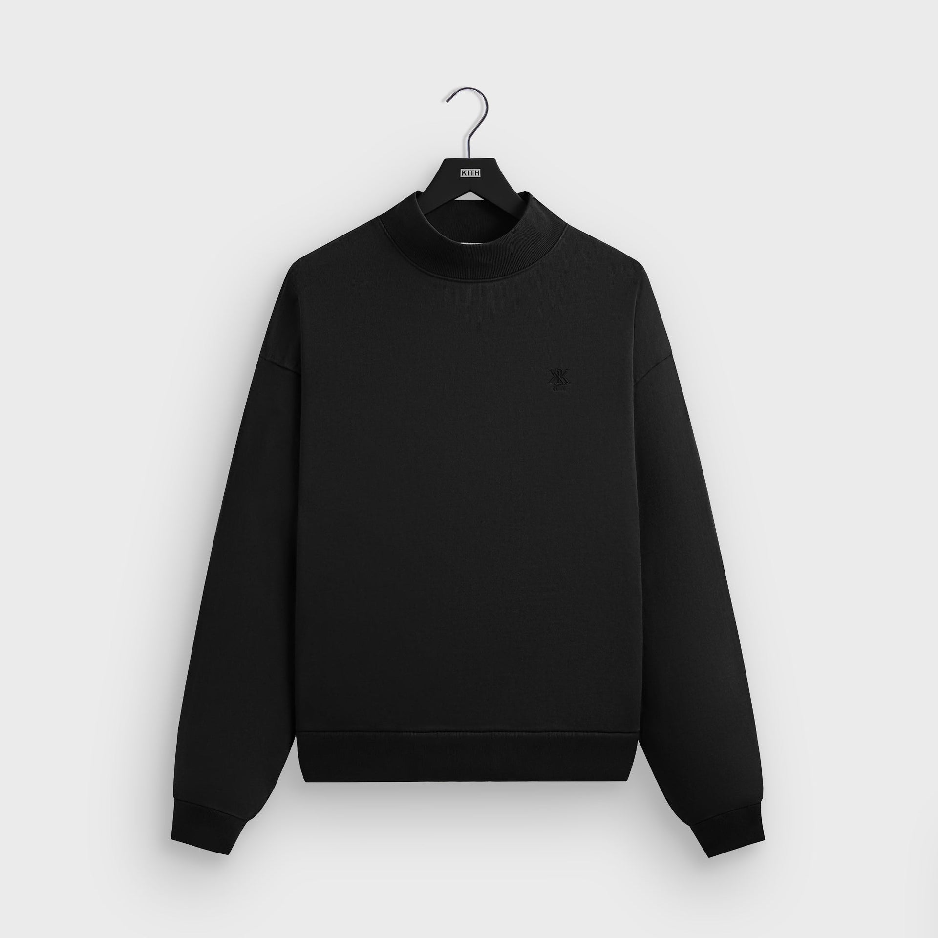 Kith Garment Dyed Fleece Mockneck Sweatshirt - Black