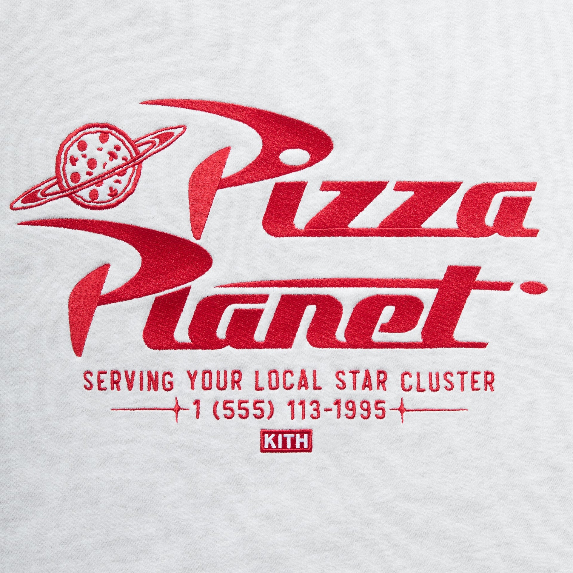 Disney | Kith for Pixar Pizza Planet Nelson Crewneck - Light Heather Grey