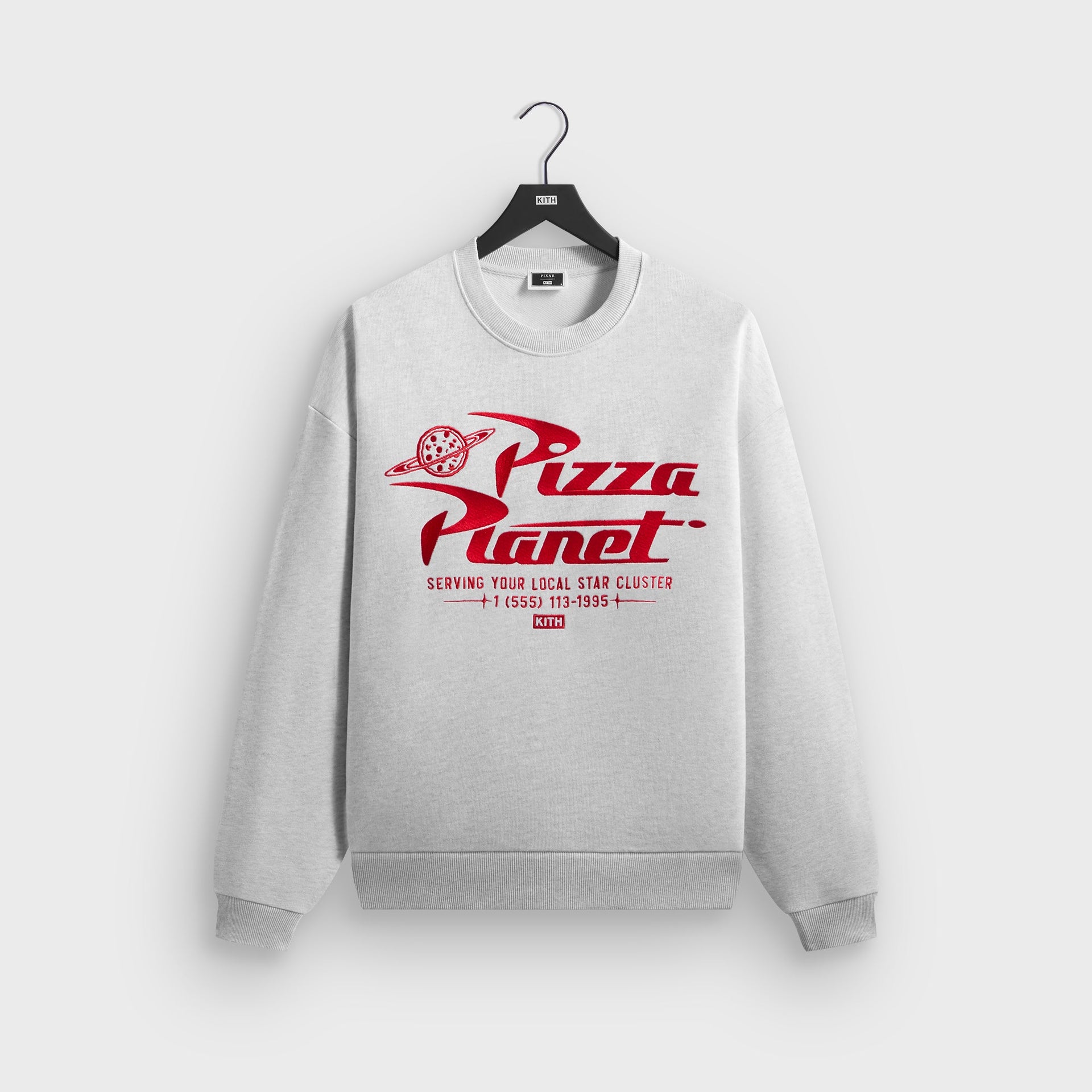 Disney | Kith for Pixar Pizza Planet Nelson Crewneck - Light Heather Grey
