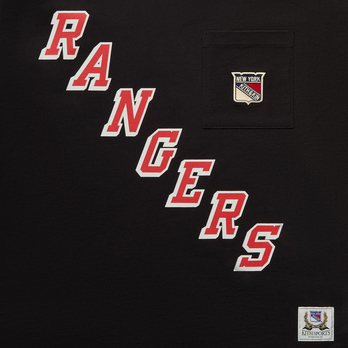 Kith for the New York Rangers Retro Vintage Long Sleeve Quinn Tee - Black
