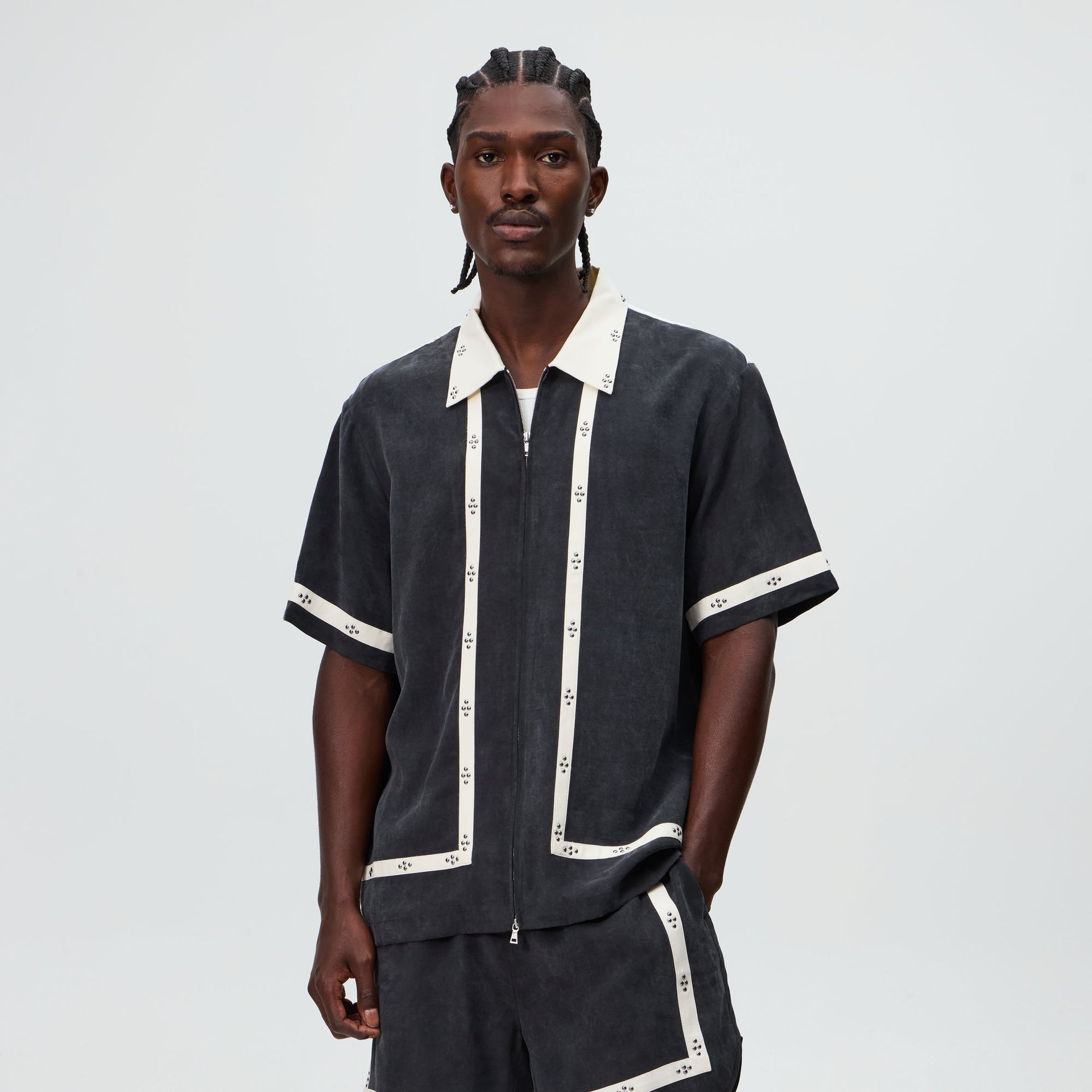 &Kin Cupro Linen Amir Shirt - Black - PH