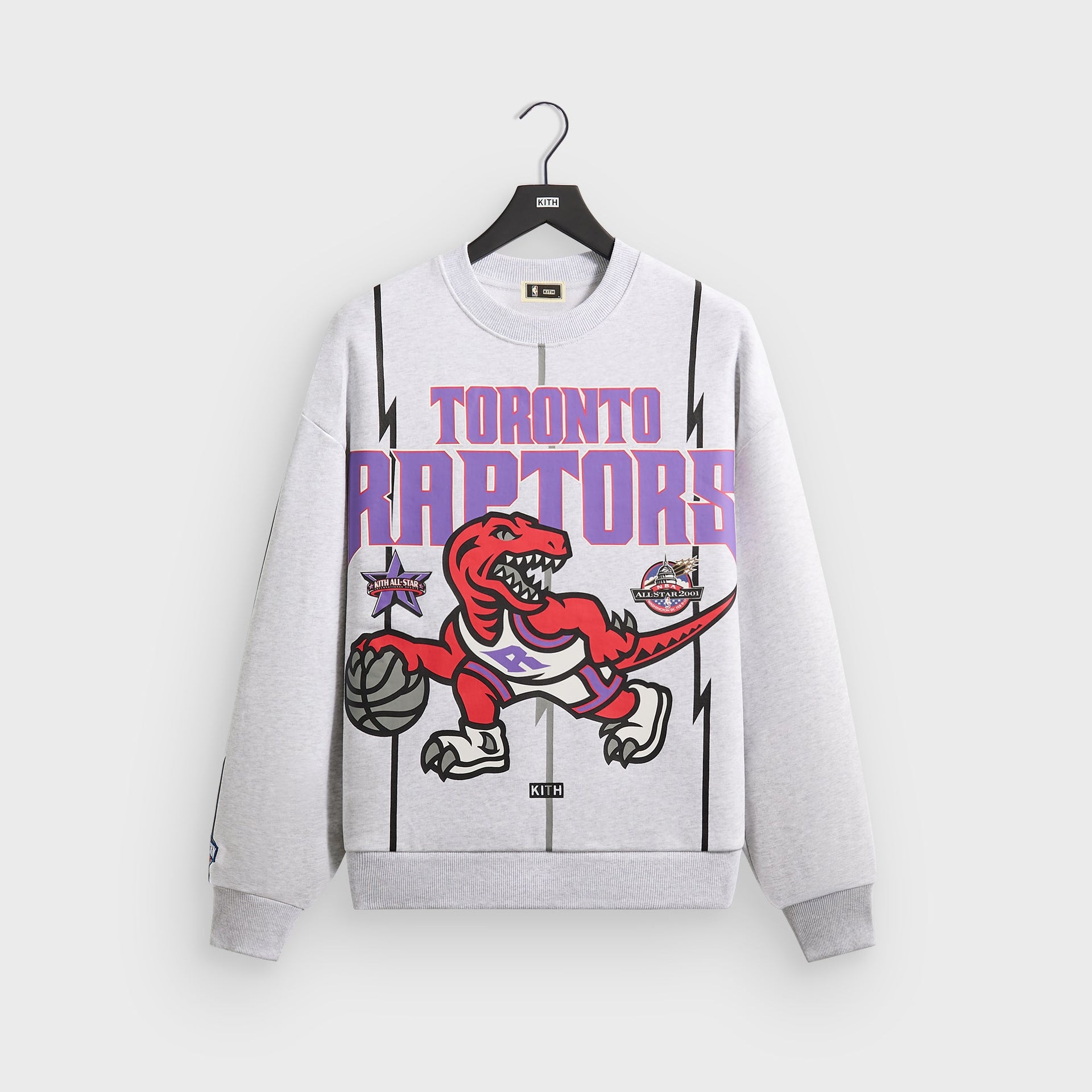 Kith for NBA All-Star Toronto Raptors Nelson Crewneck - Light Heather Grey