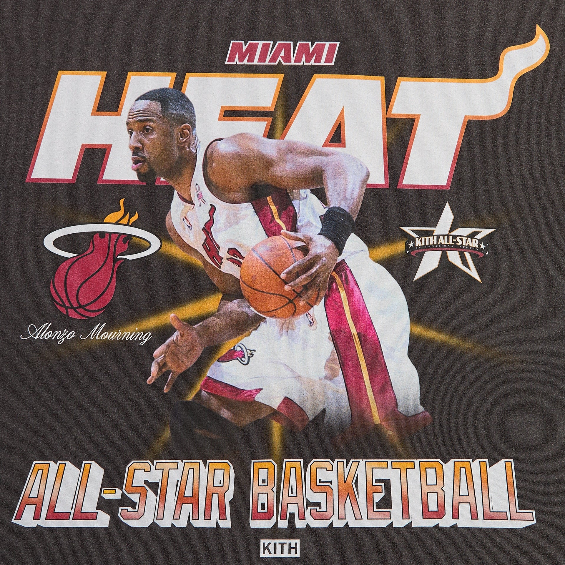 Kith for NBA All-Star Miami Heat Alonzo Mourning Vintage Tee - Black