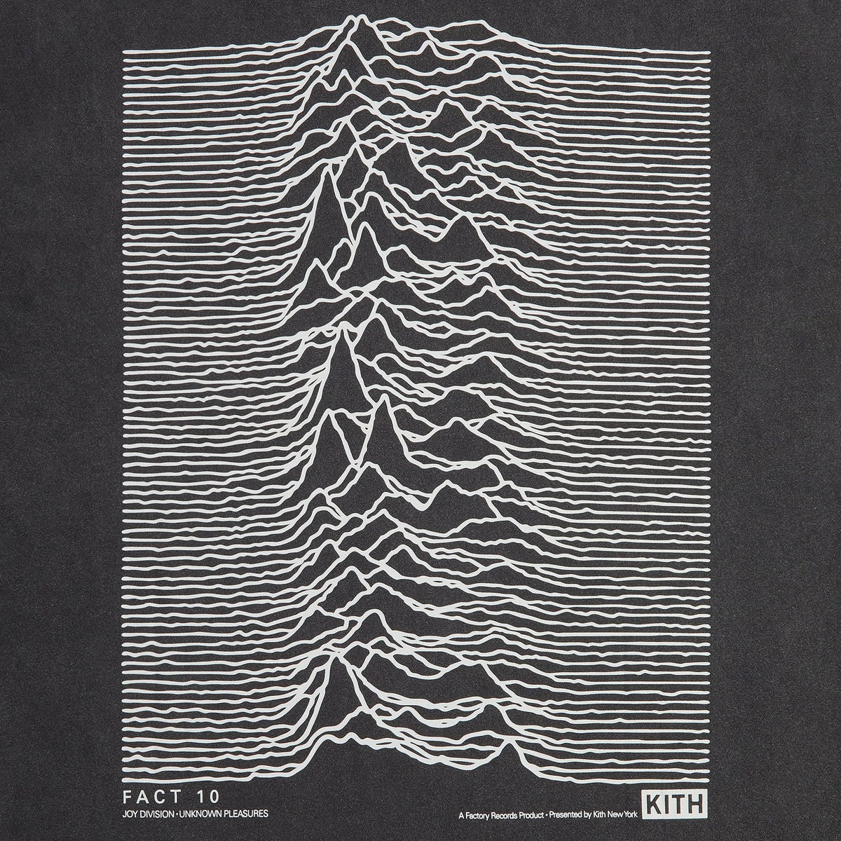 Kith Records for Joy Division Unknown Pleasures Vintage Alex Tee - Black