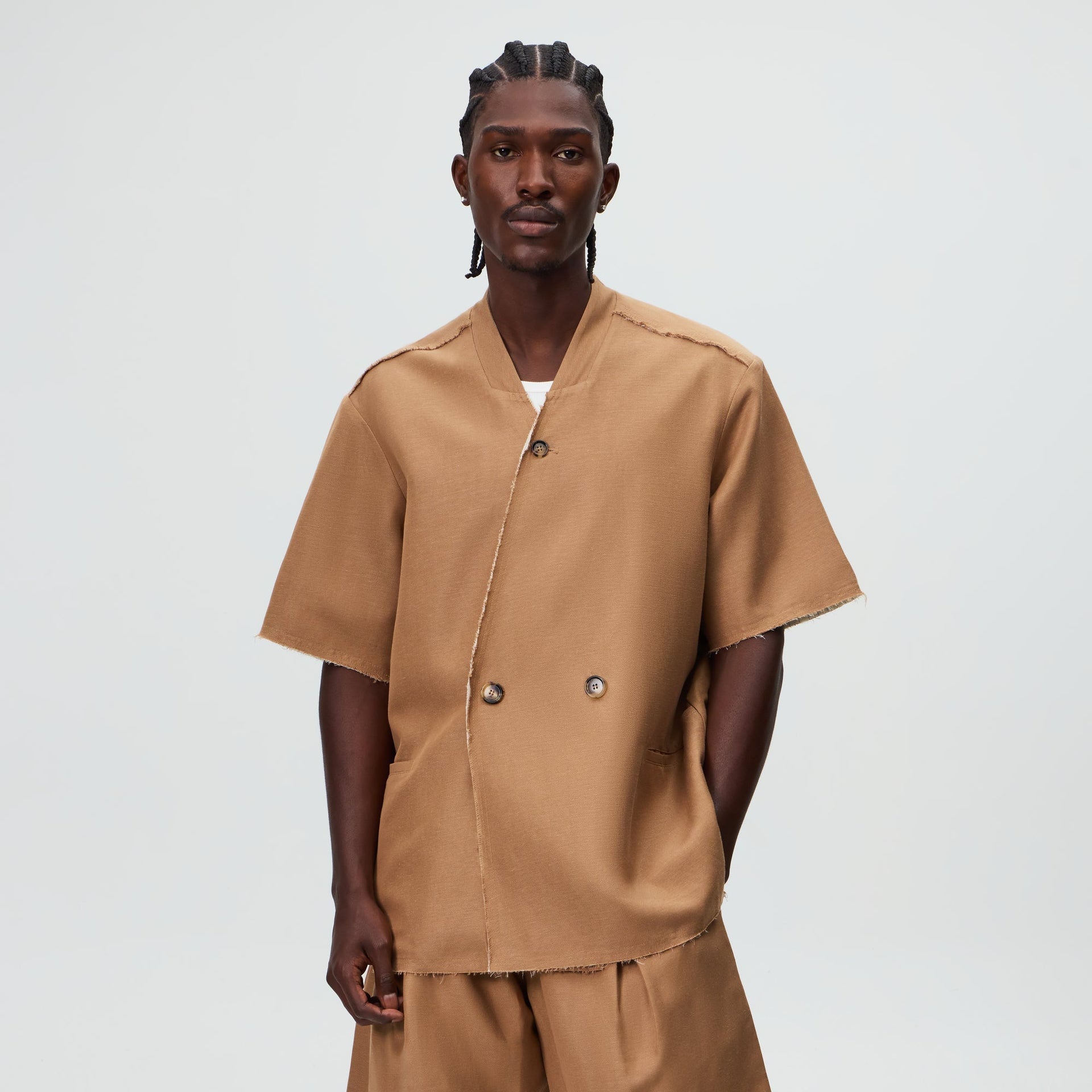 &Kin Linen Viscose Twill Mathis Shirt - Strand - PH