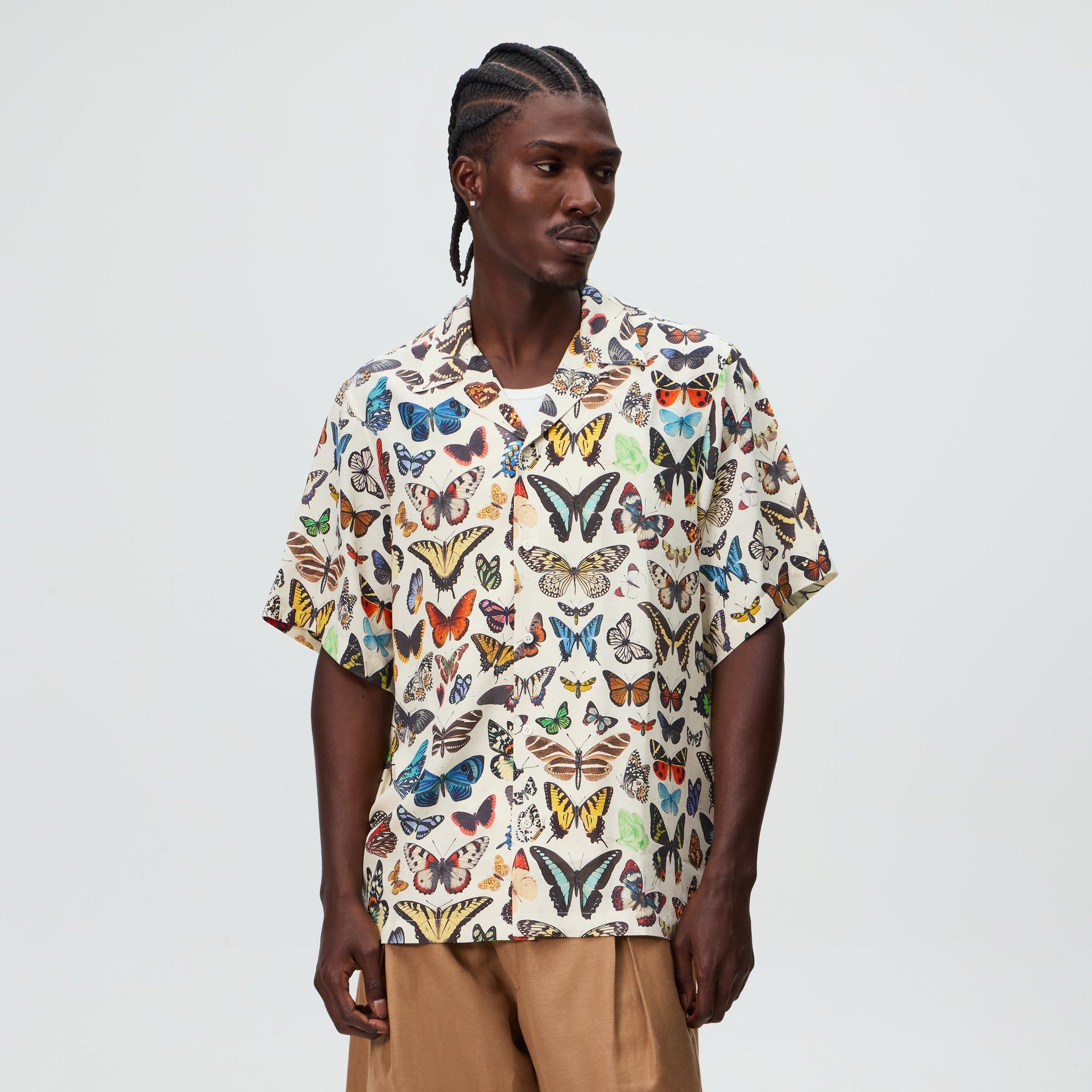 &Kin Butterfly Archive Thompson Camp Collar Shirt - Sandrift