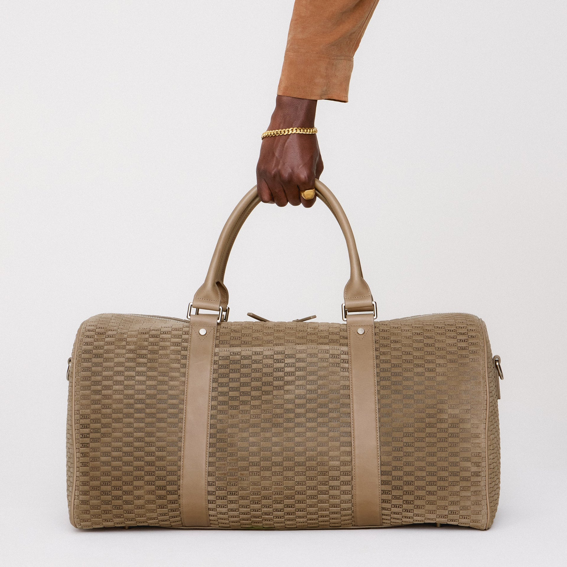 Kith Monogram Suede Duffle Bag - Taupe