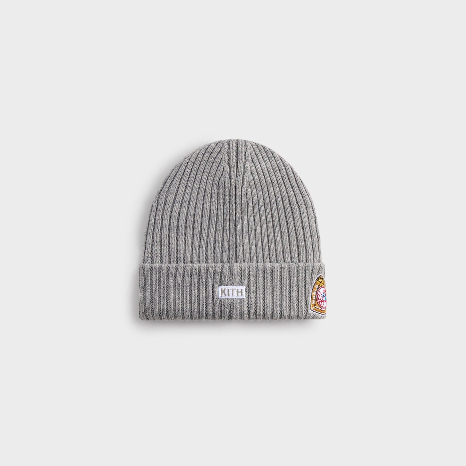 Kith & New Era for the New York Yankees Merino Knit Beanie - Light Heather Grey