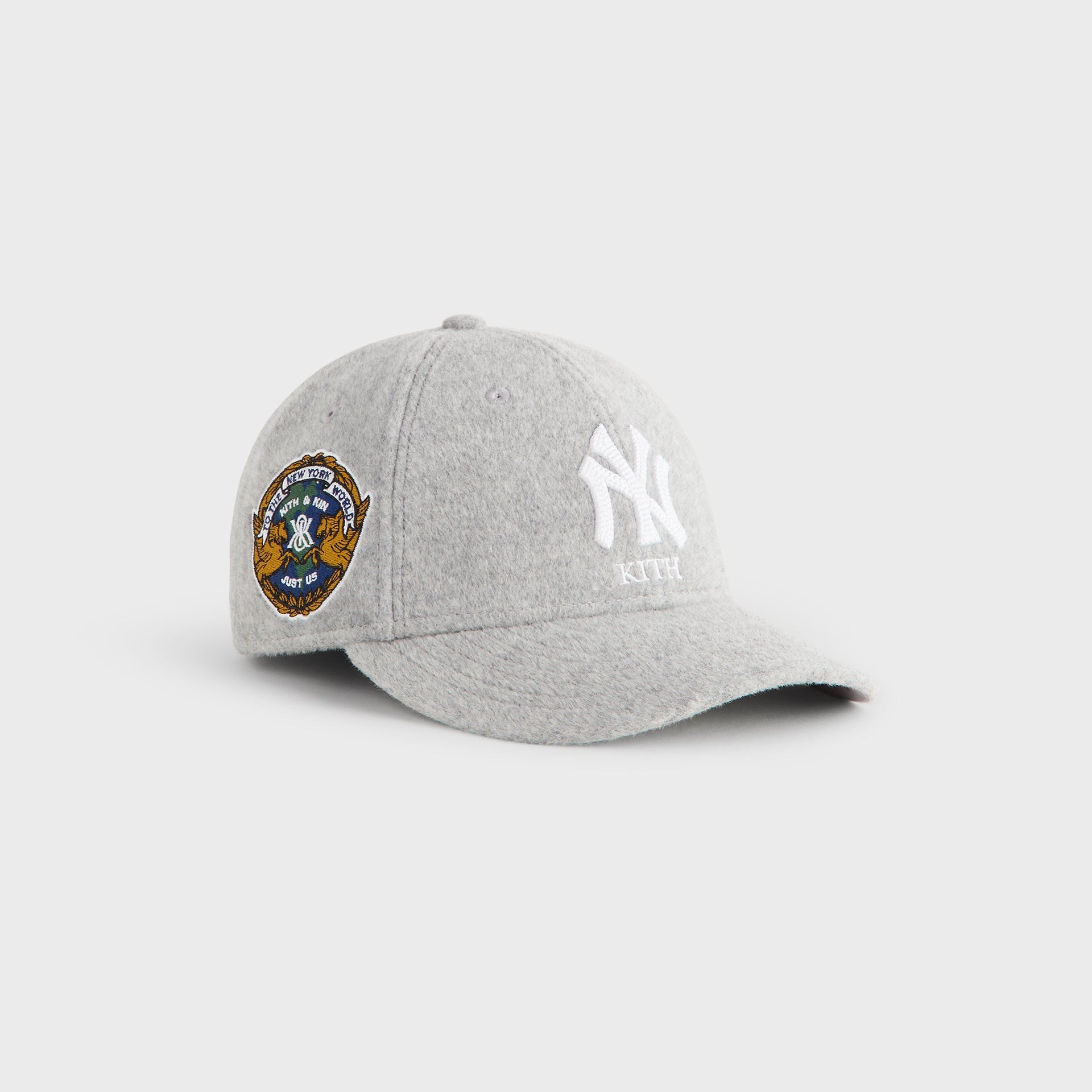 Kith & New Era for the New York Yankees Melton Wool 59FIFTY Low Profile Cap - Light Heather Grey