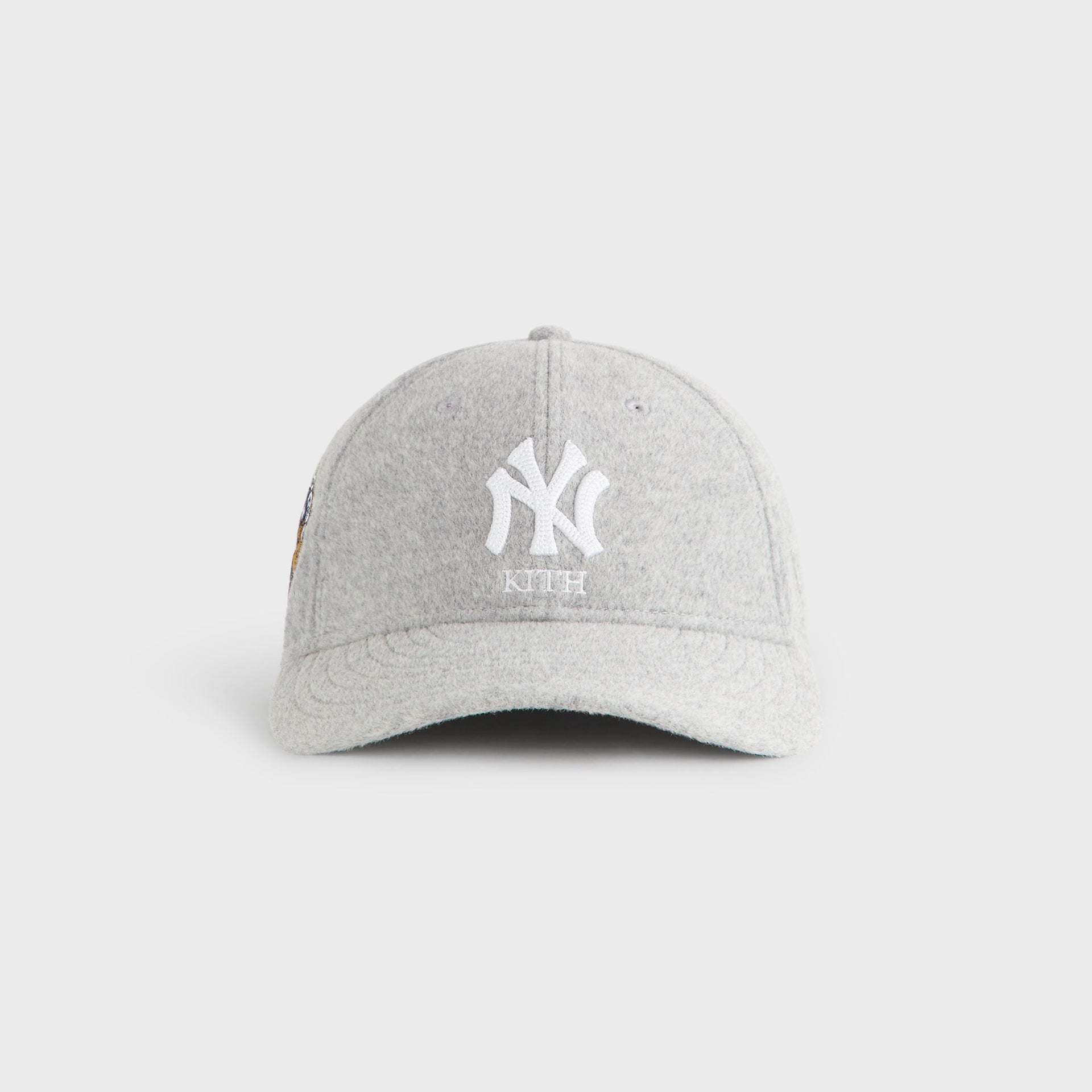 Kith & New Era for the New York Yankees Melton Wool 59FIFTY Low Profile Cap - Light Heather Grey