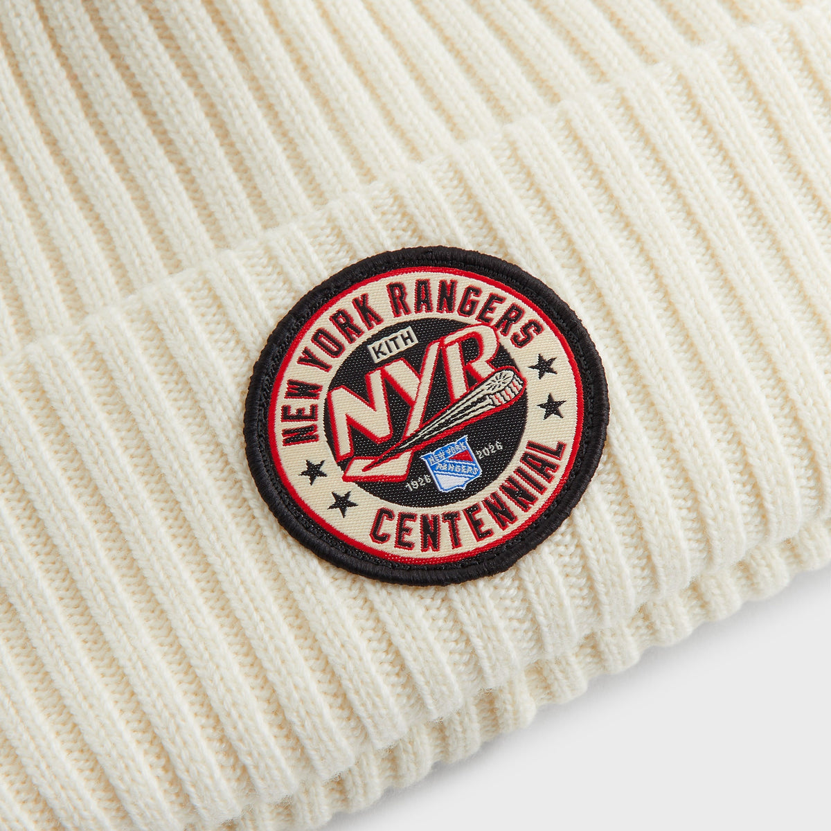 Kith & New Era for the New York Rangers Centennial Knit Beanie - Sandrift