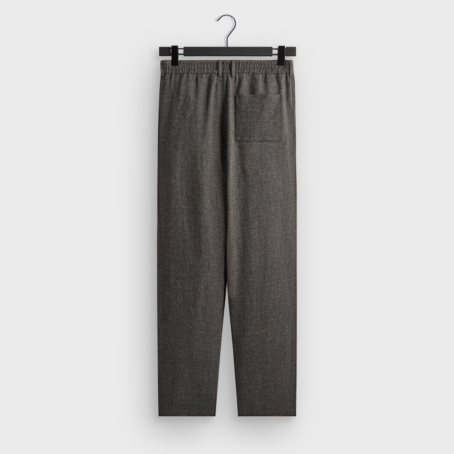 &Kin Textured Linen Flax Brynn Pleated Pant  - Black Melange