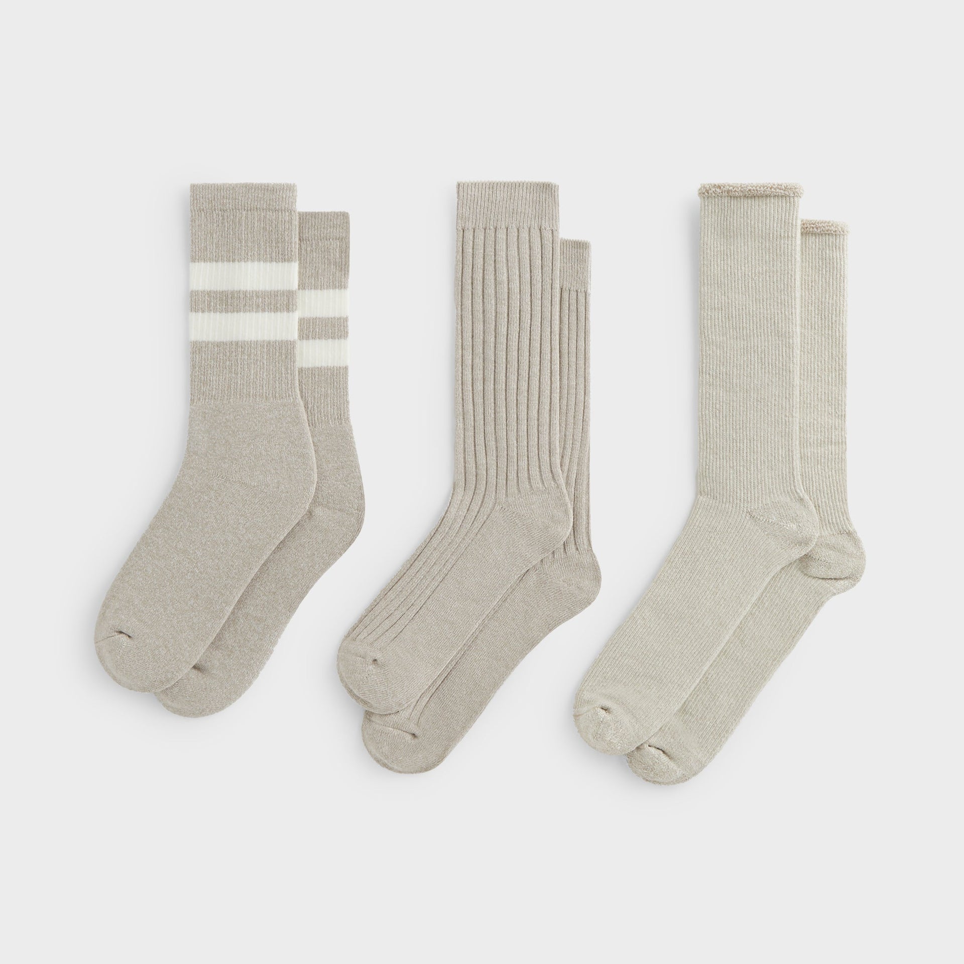 Kith 3-Pack Mixed Cotton Socks - Carabiner Heather