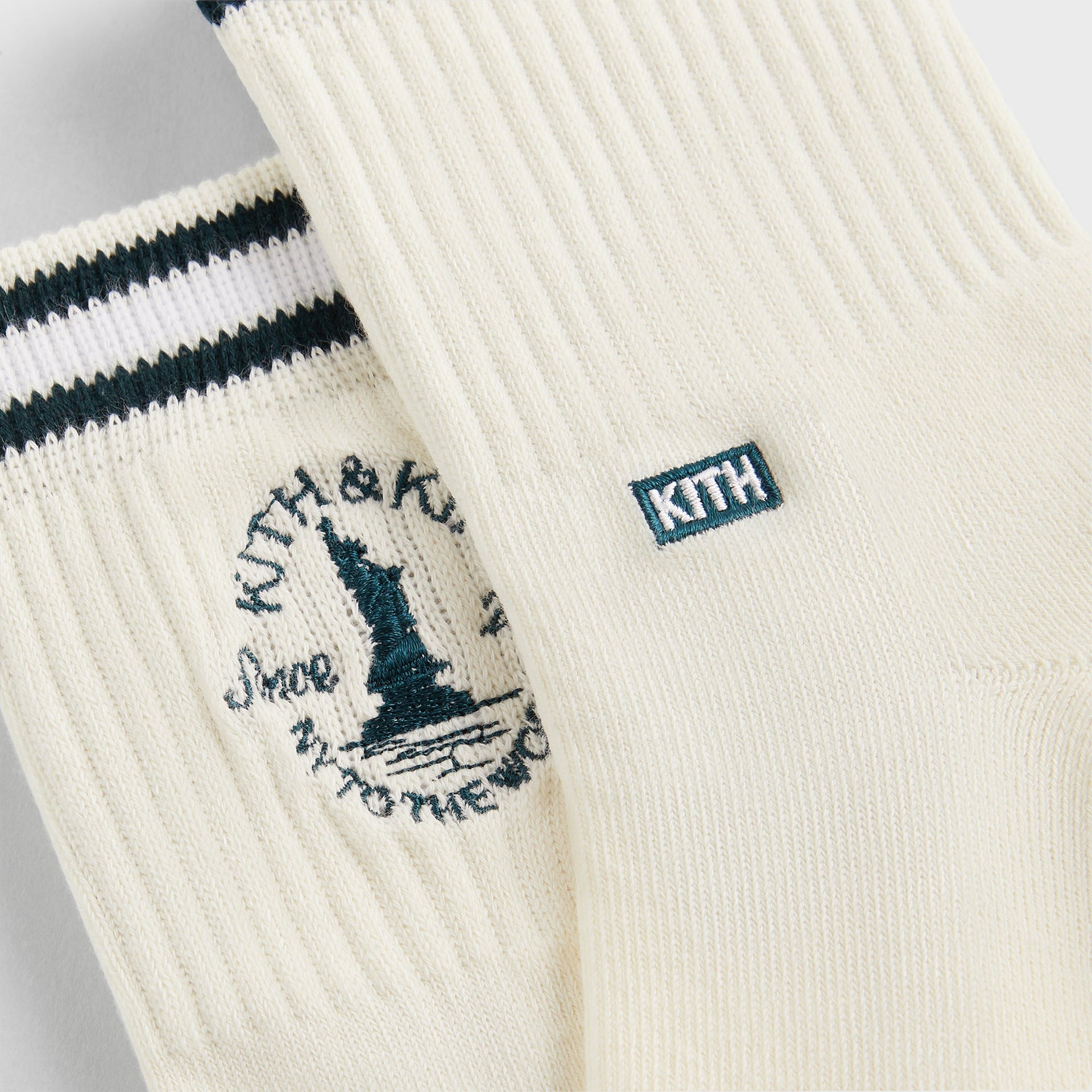 Kith Kith & Kin Logo Mid Crew Sock - Sandrift