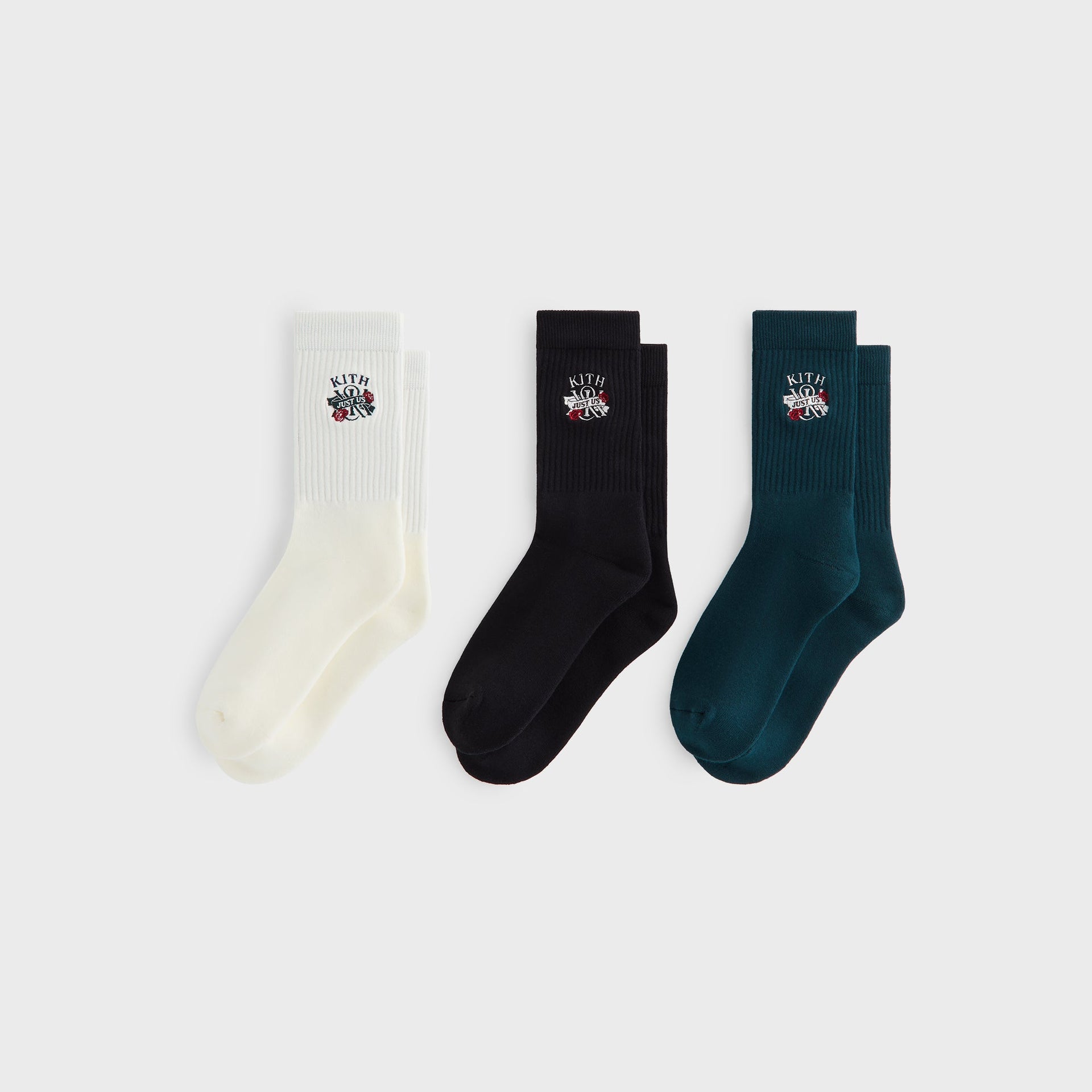 Kith Just Us 3-Pack Cotton Crew Socks - Multi