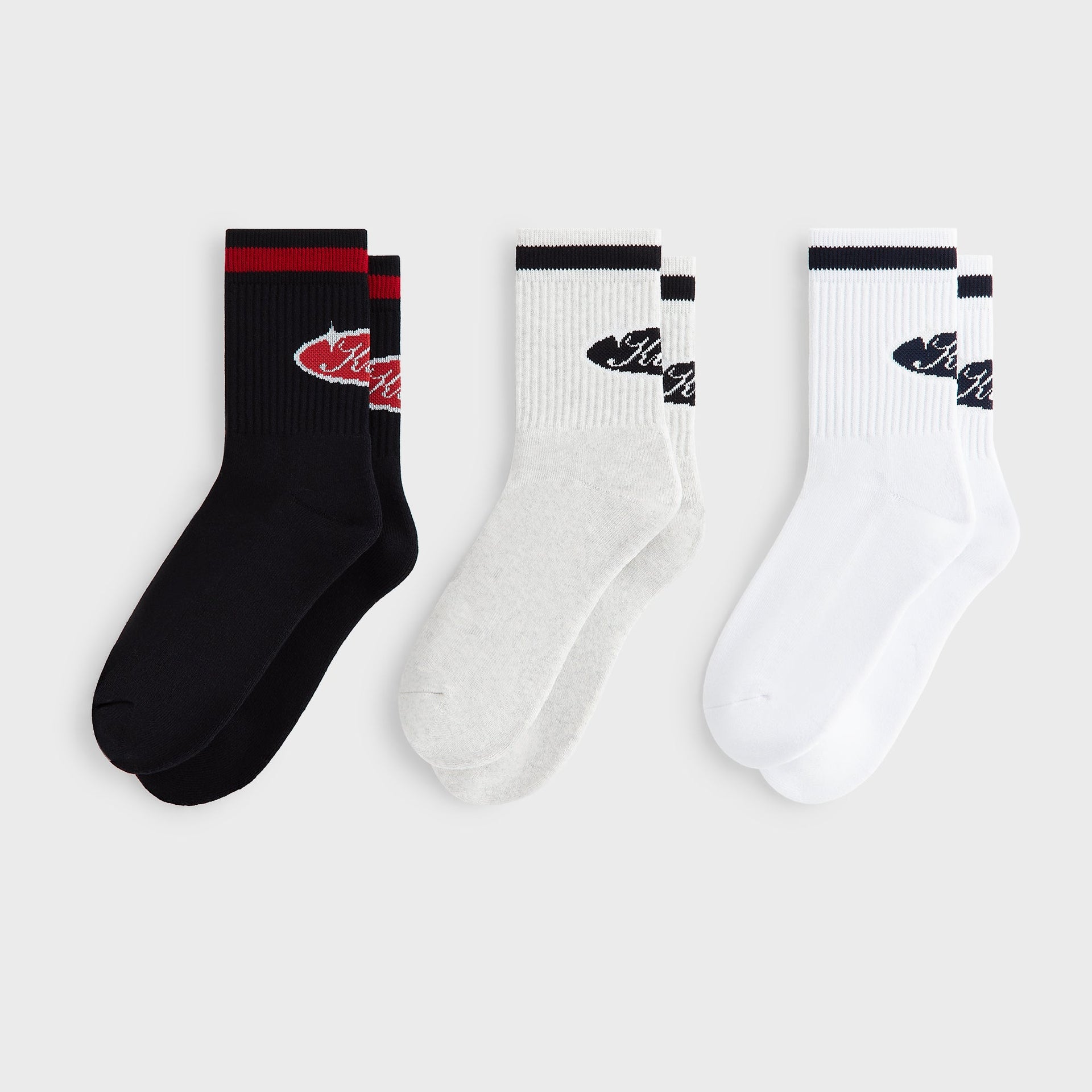 Kith 3-Pack Striped Cotton Mid Crew Socks - Multi