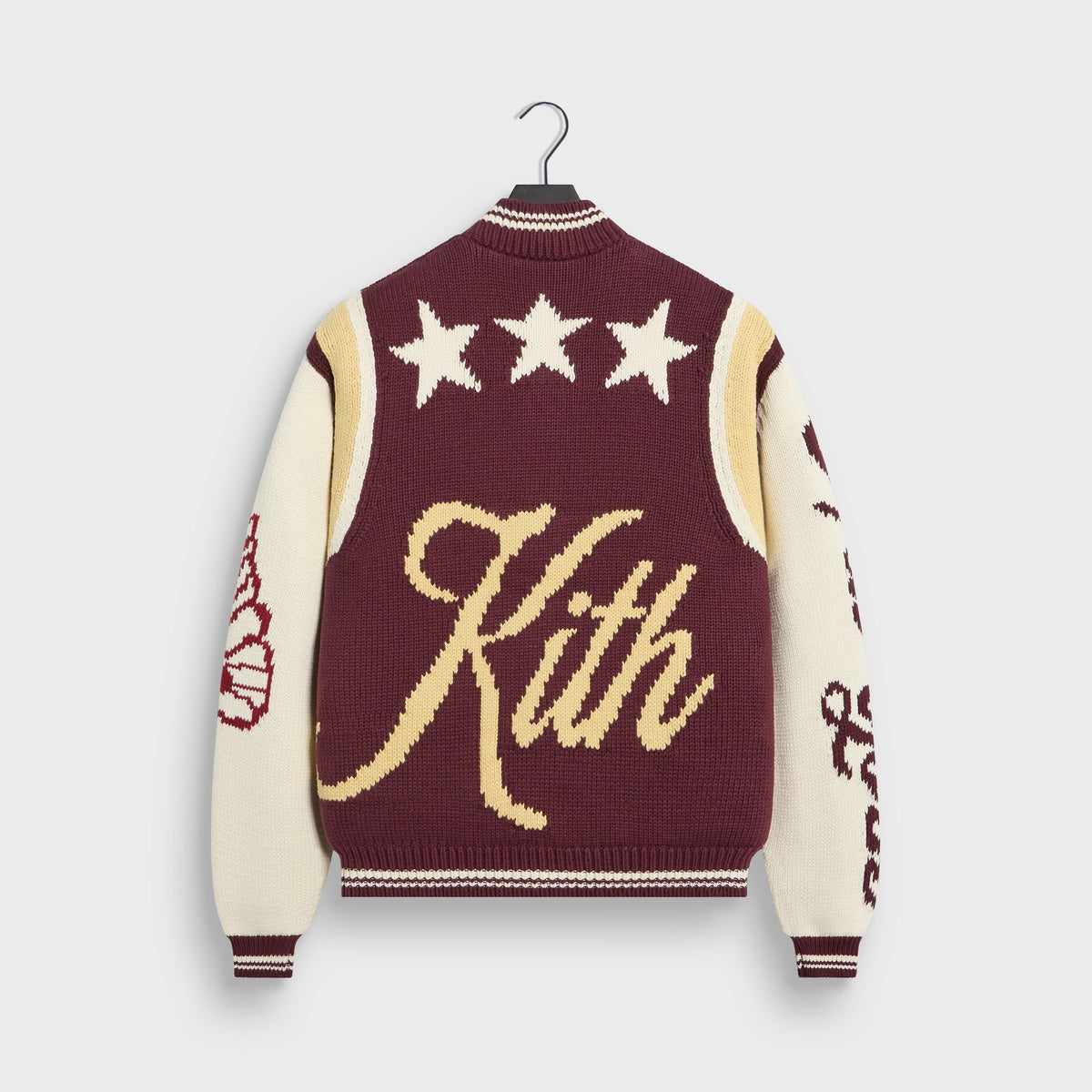 Kith Porter Varsity Knit Bomber Jacket - Magma