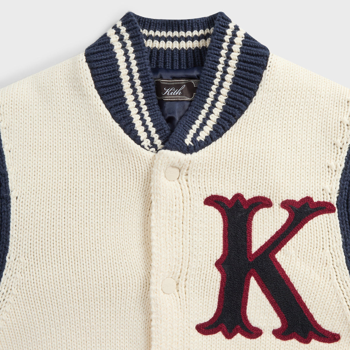 Kith Porter Varsity Knit Bomber Jacket - Sandrift