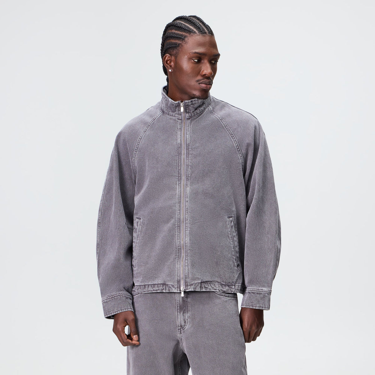 Kith Herringbone Denim Efron Track Jacket - Mineral