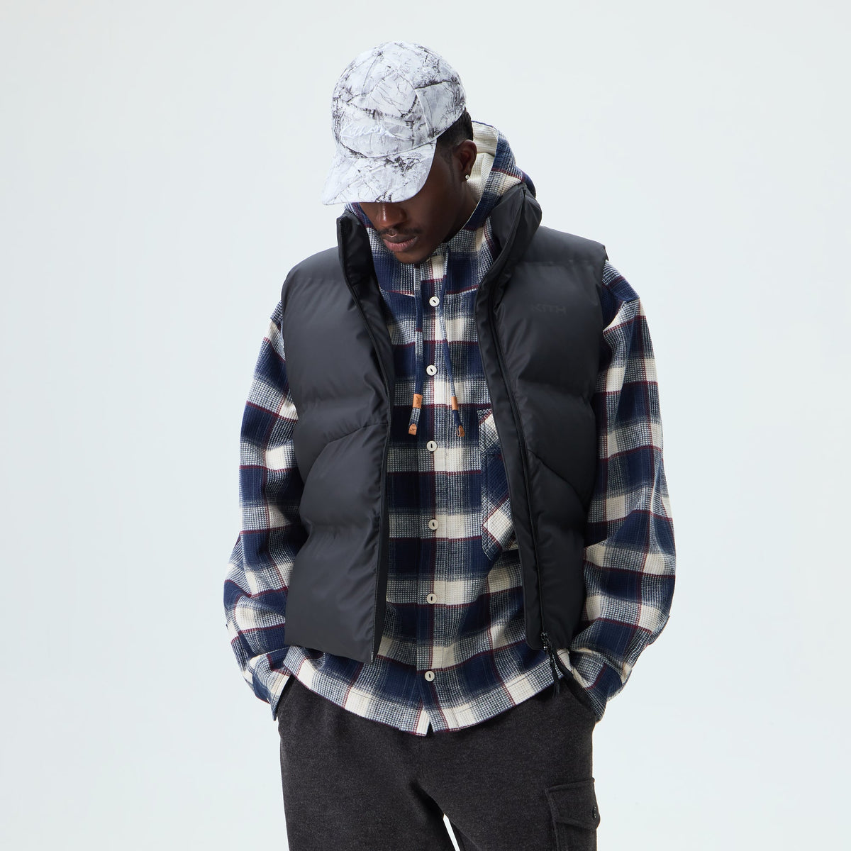 Kith Stretch Poly Filmore Puffer Vest - Black