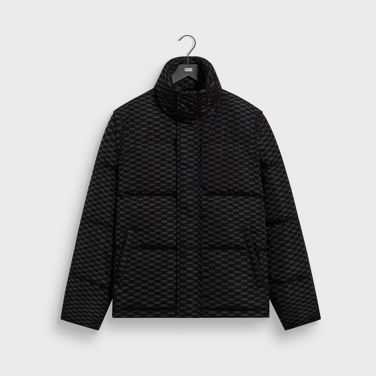Kith Flocked Monogram Westley Convertible Puffer - Black